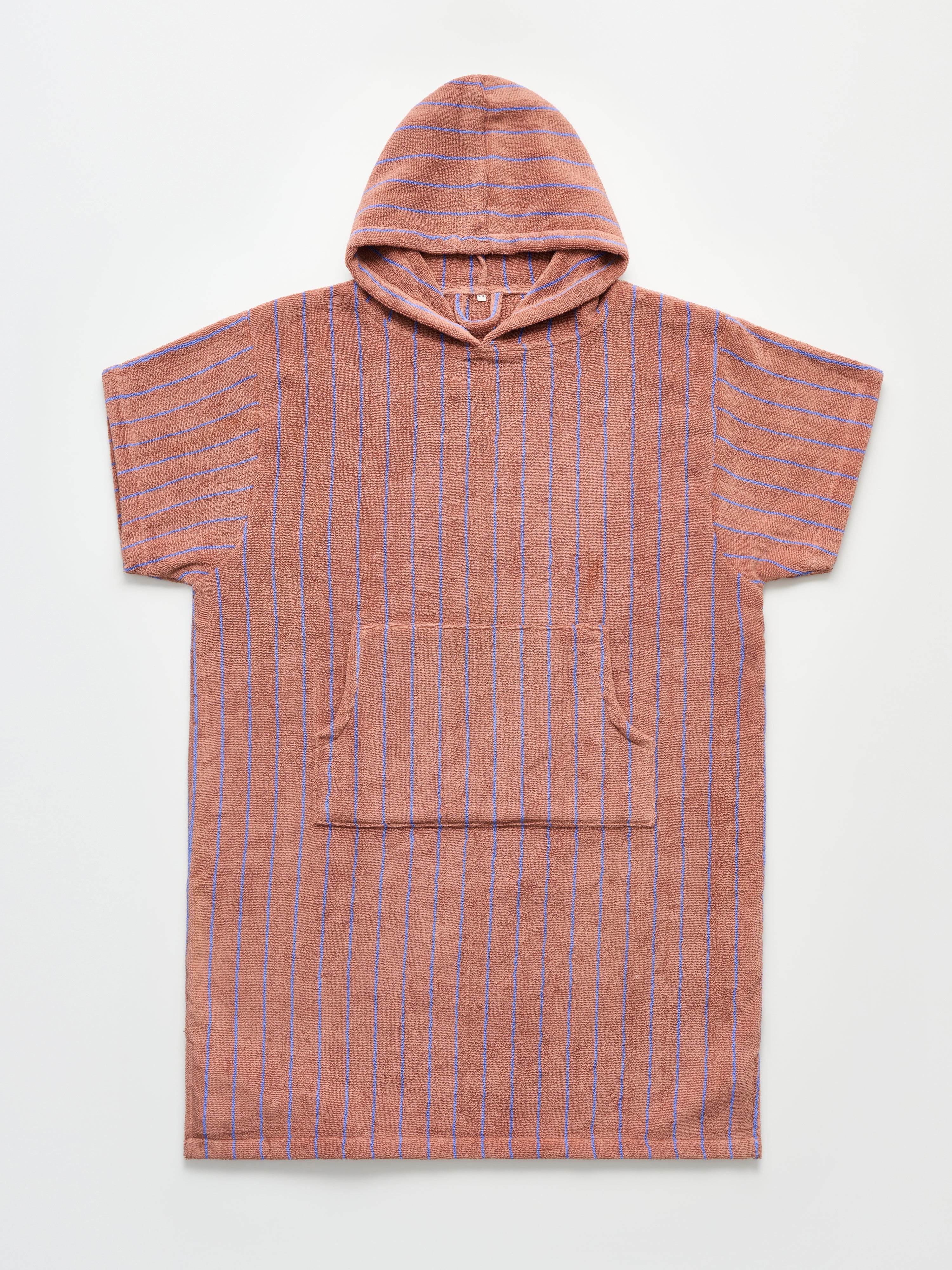 Naram Poncho, camel & ultramarine