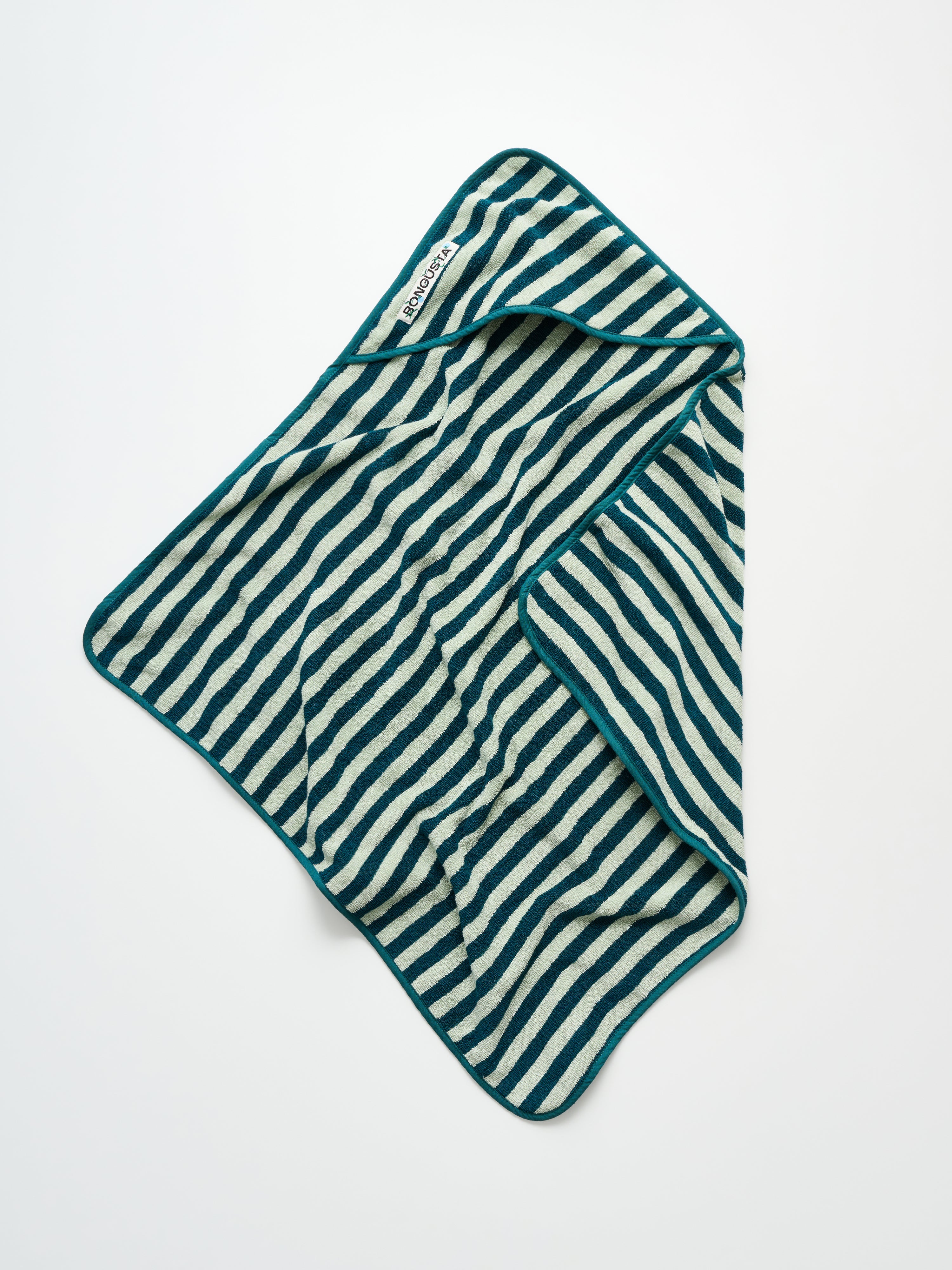 Naram Baby Towel, sea foam & deep teal