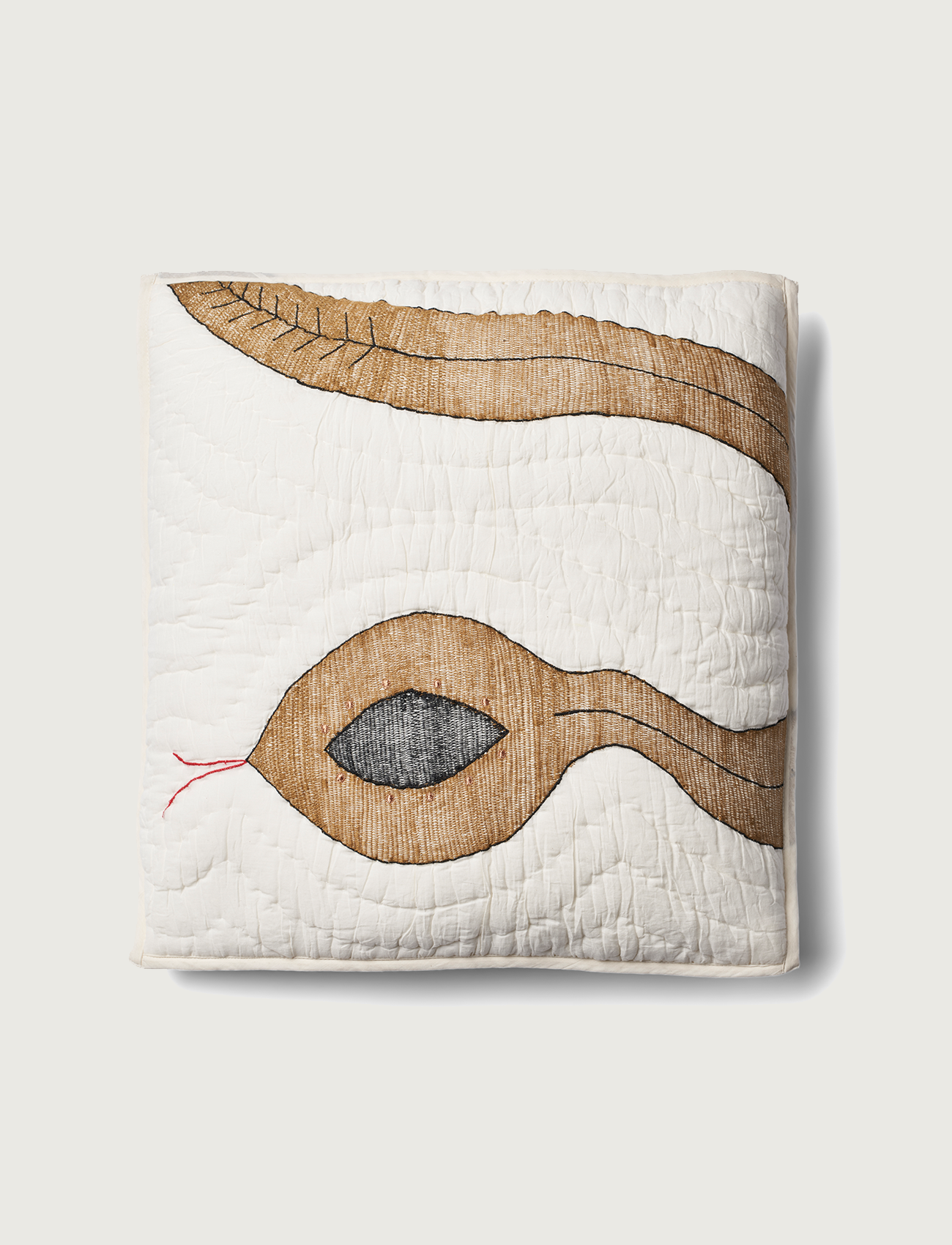 Snake Quilted Pillow, amber