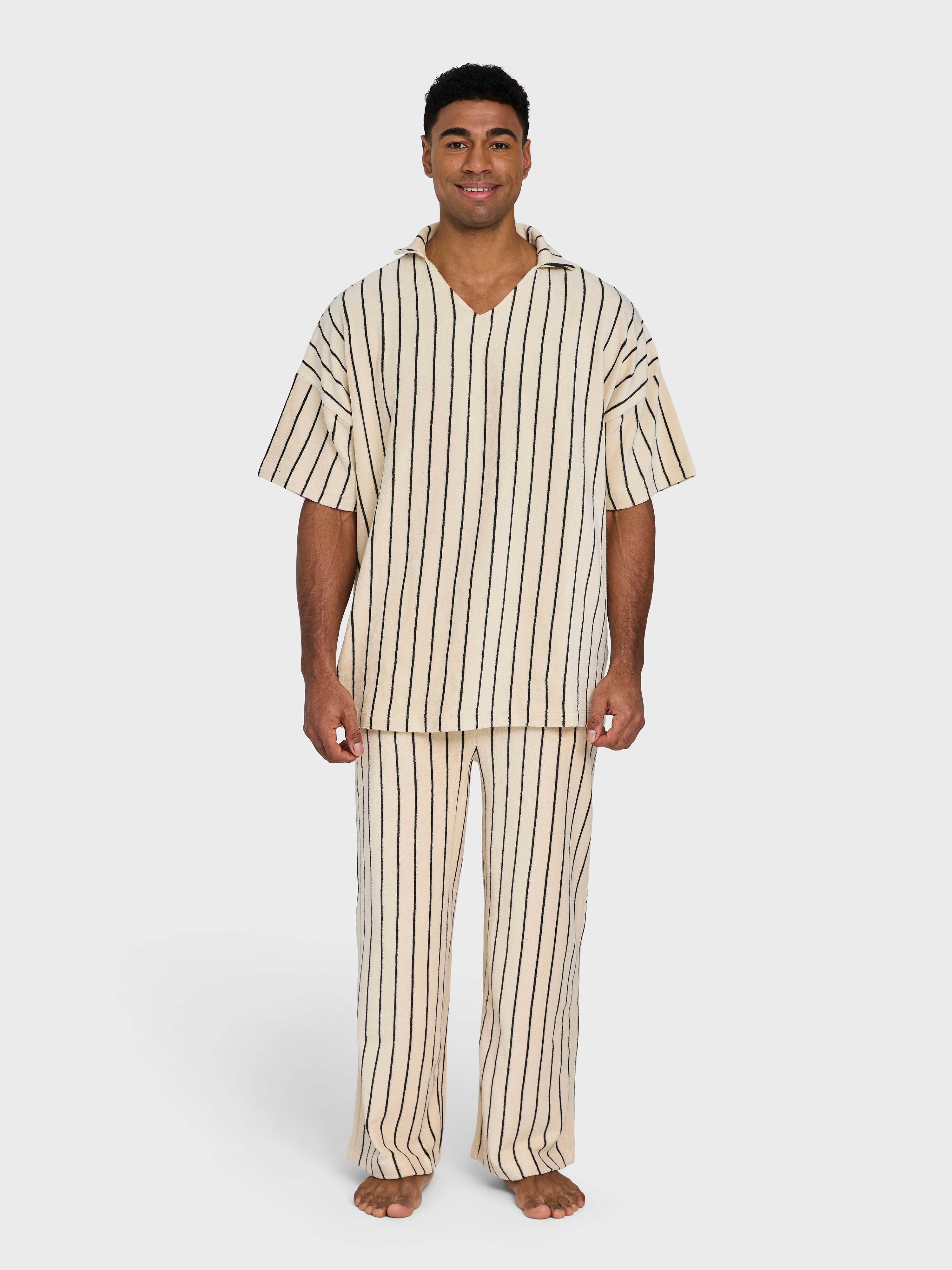 Naram Collar Tee, creme & ink