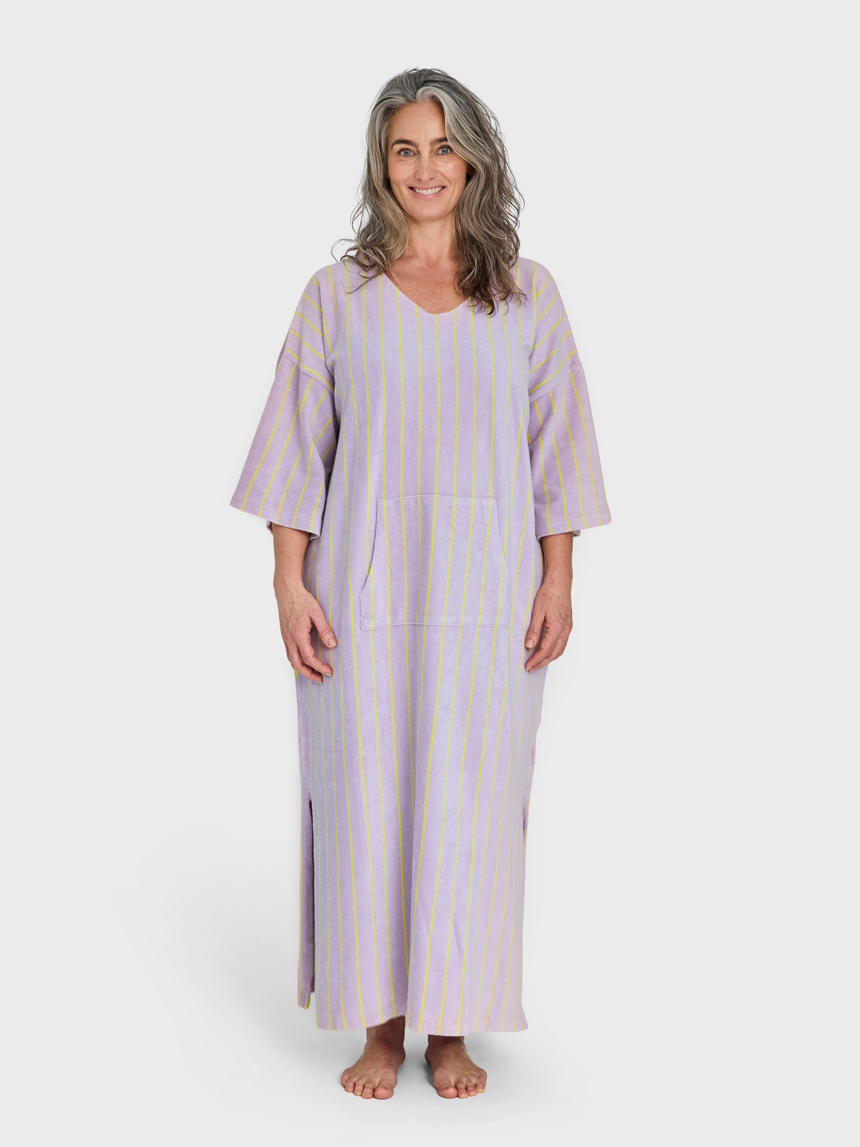 Naram Kaftan Dress, lilac & neon yellow