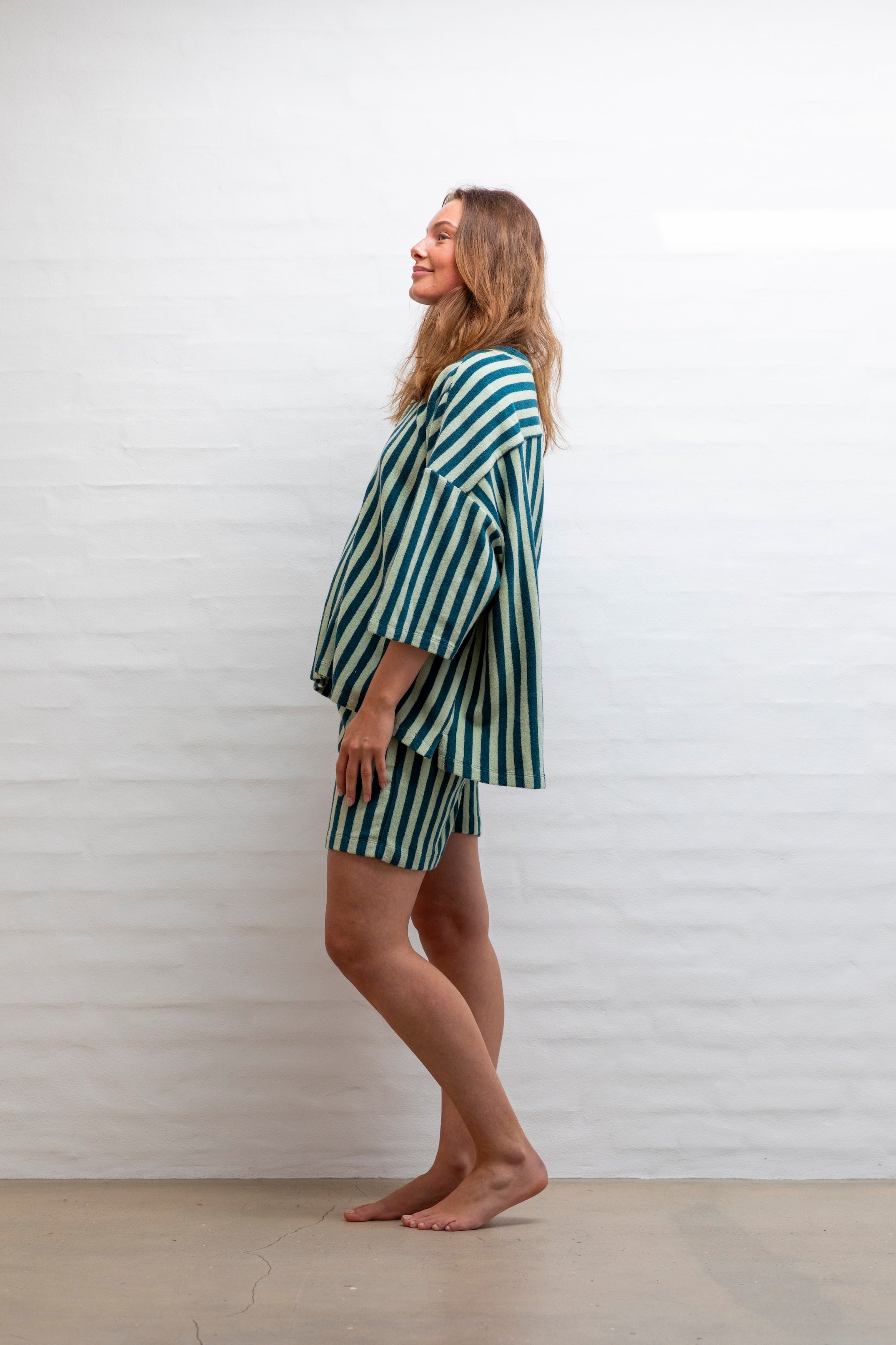 Naram Shorts, sea foam & deep teal