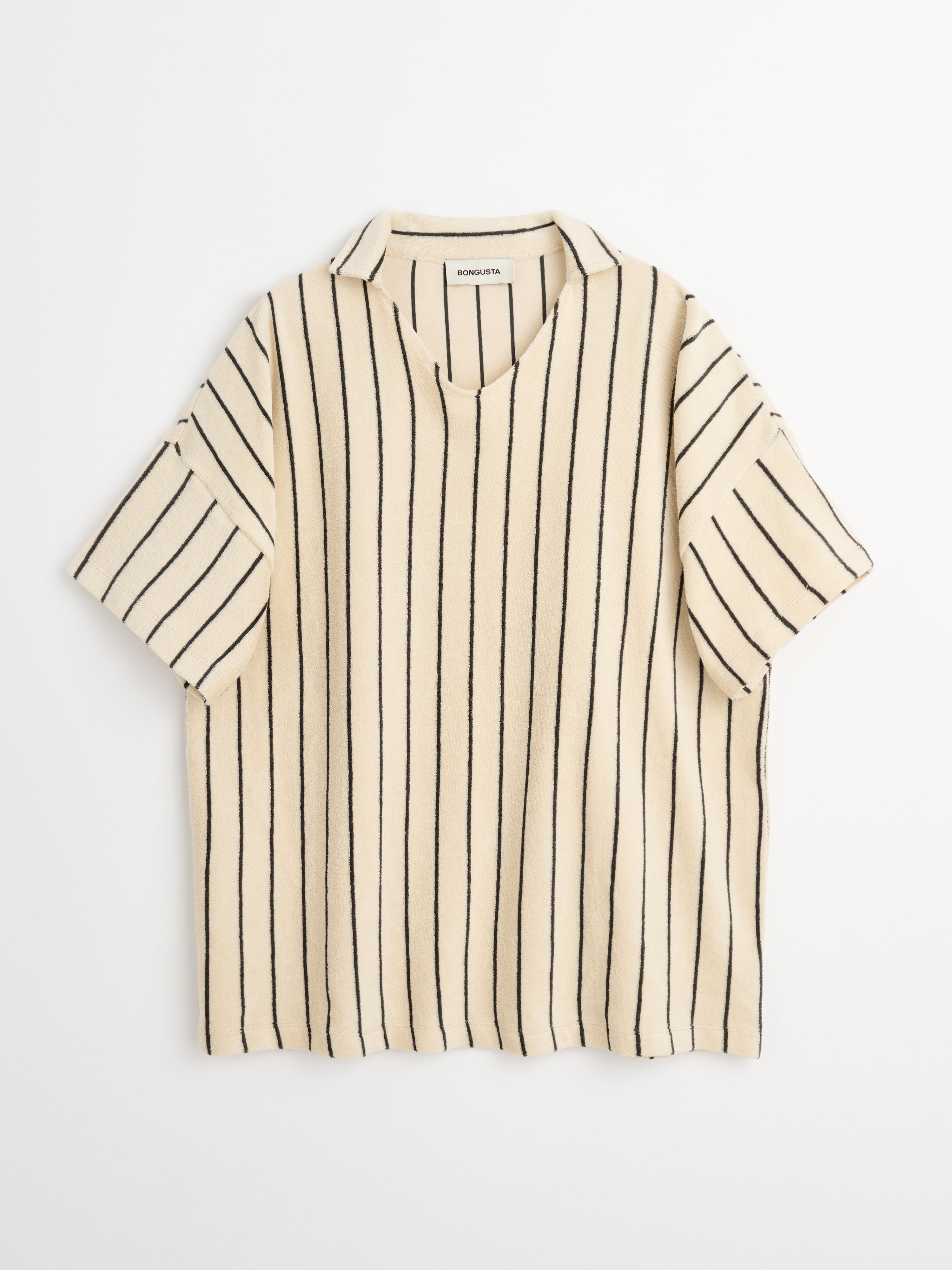 Naram Collar Tee, creme & ink