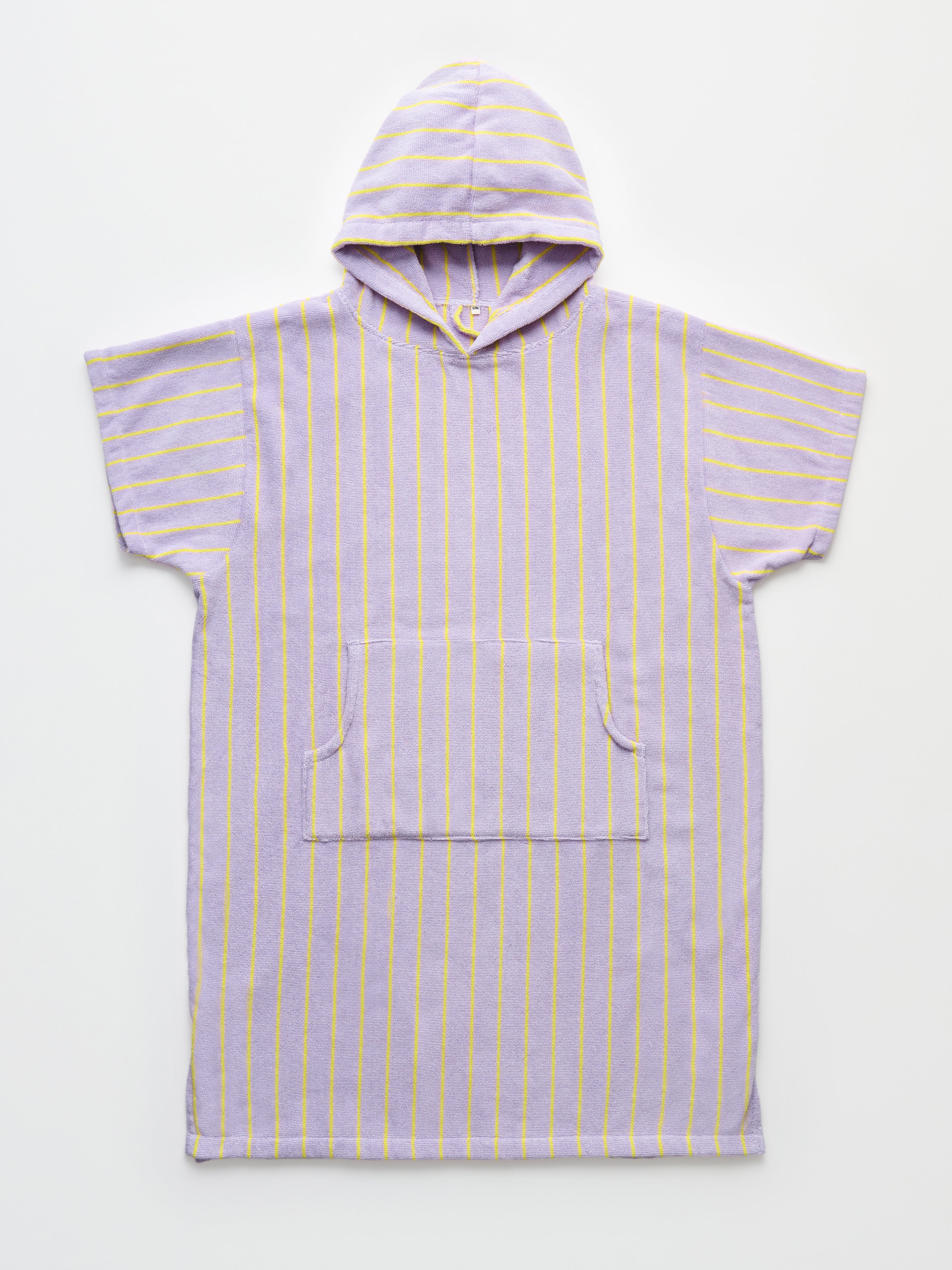 Naram Poncho, lilac & neon yellow