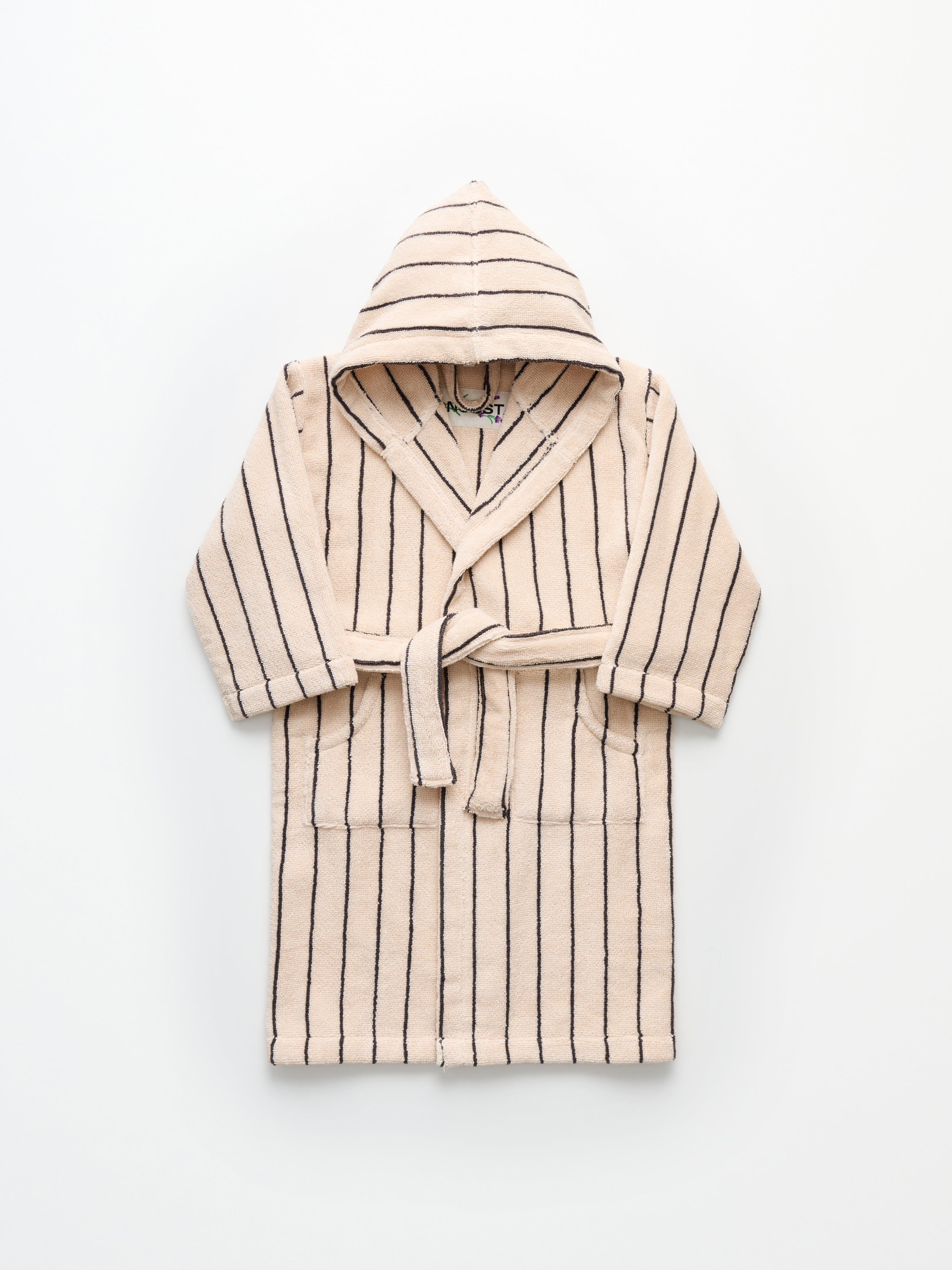 Naram Kids Bathrobe, creme & ink