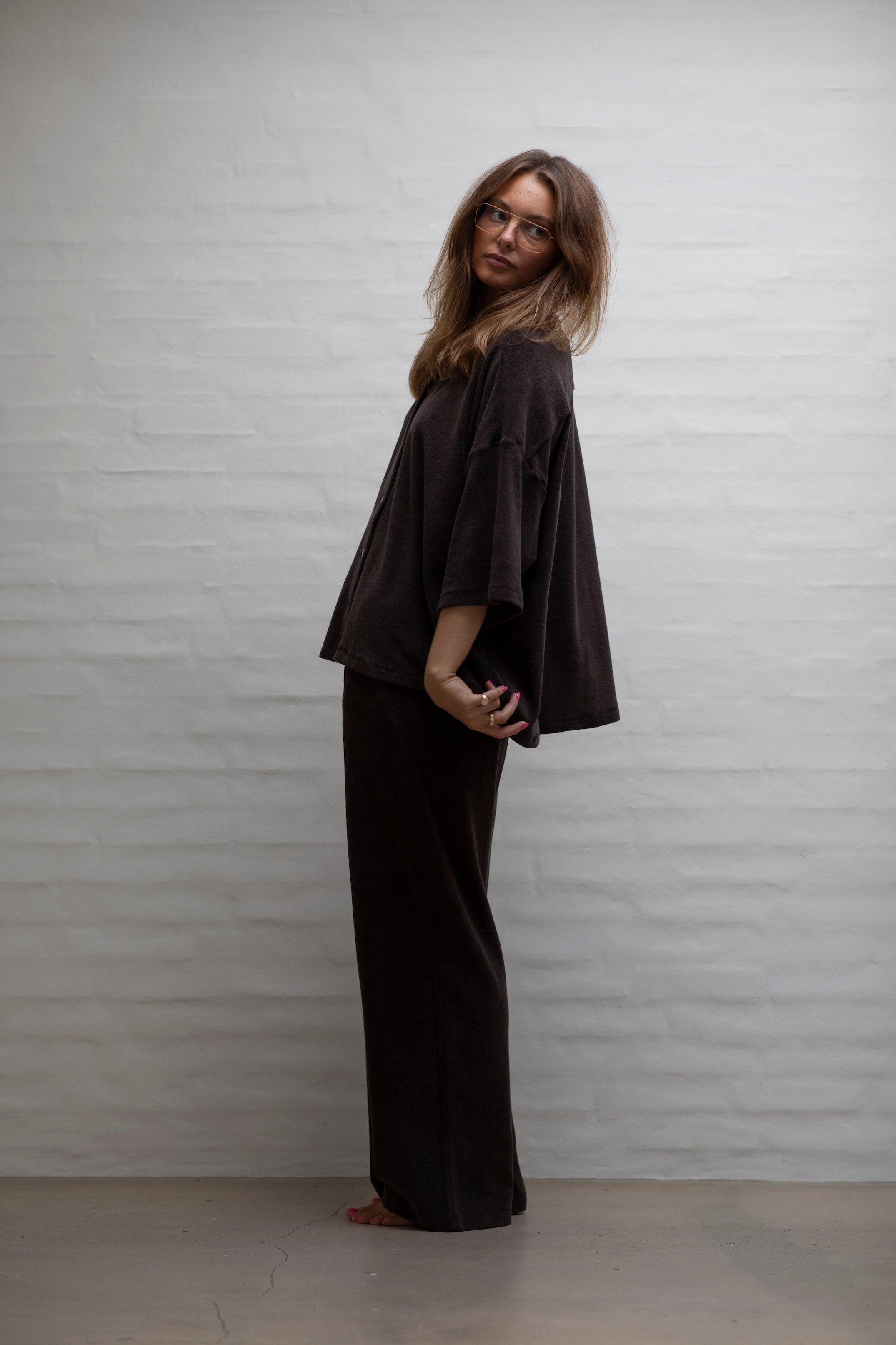 Naram Oversized Shirt, coffee