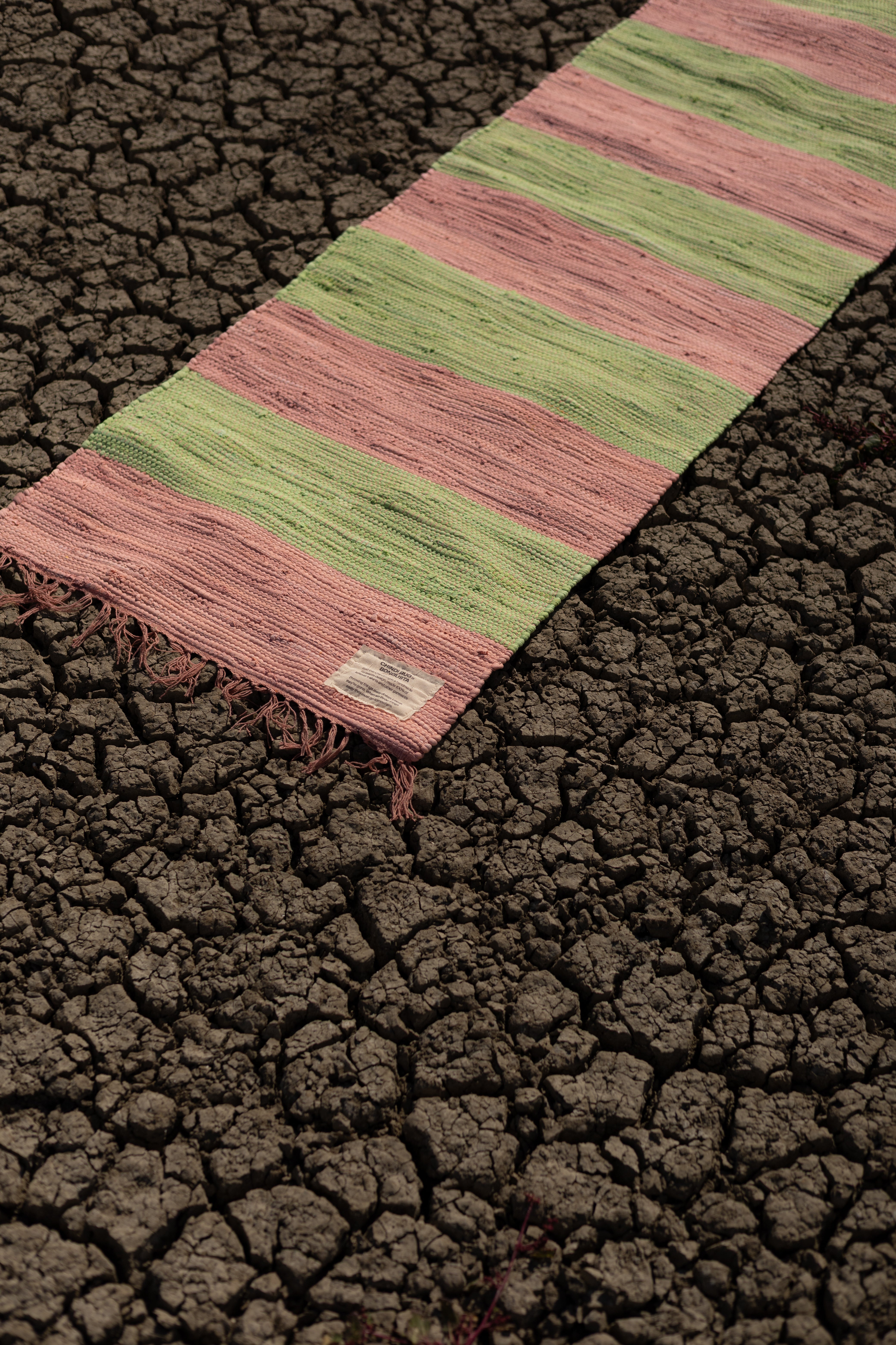 Chindi Rug, bubblegum & bright green