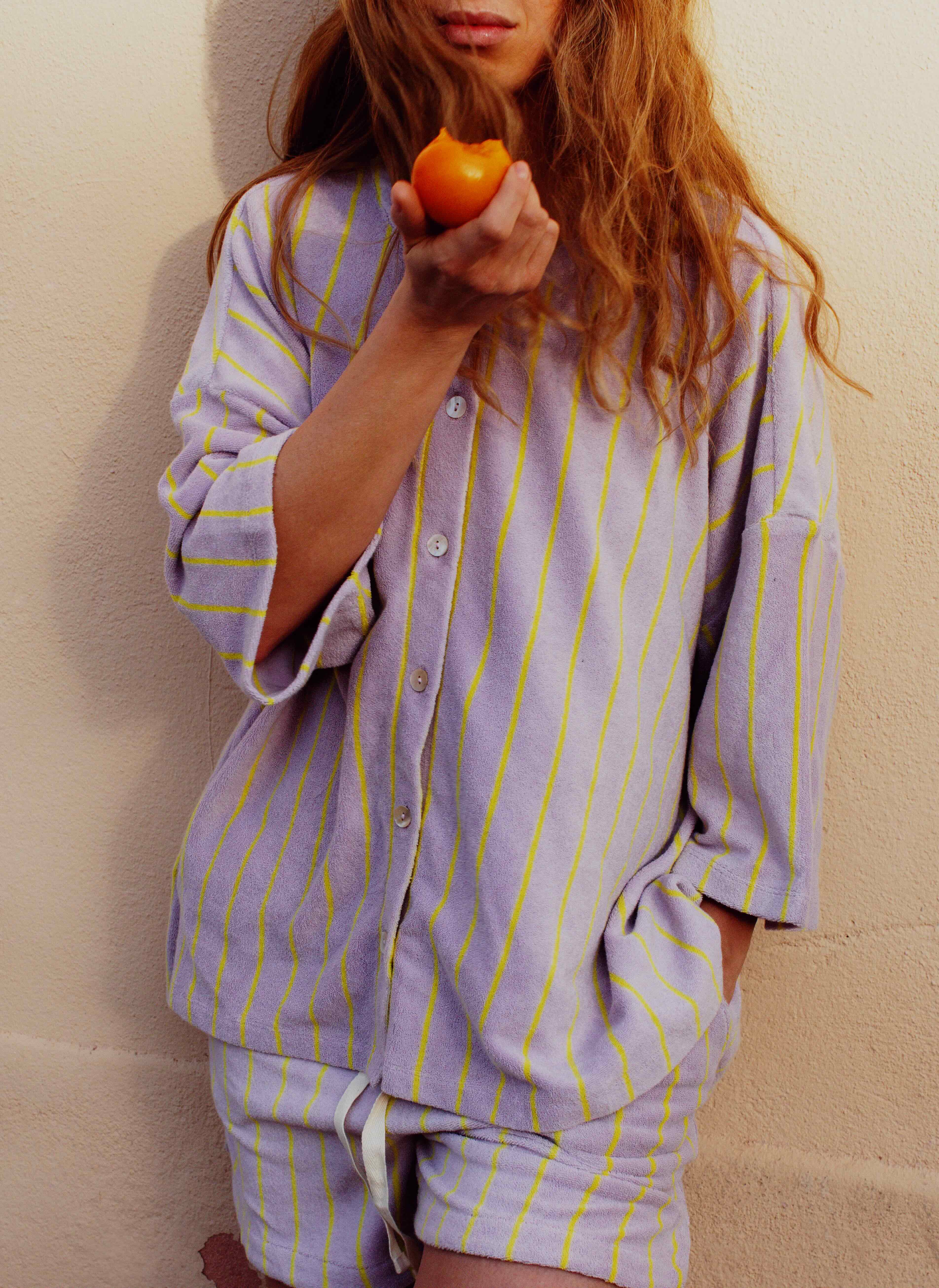 Naram Oversized Shirt, lilac & neon yellow