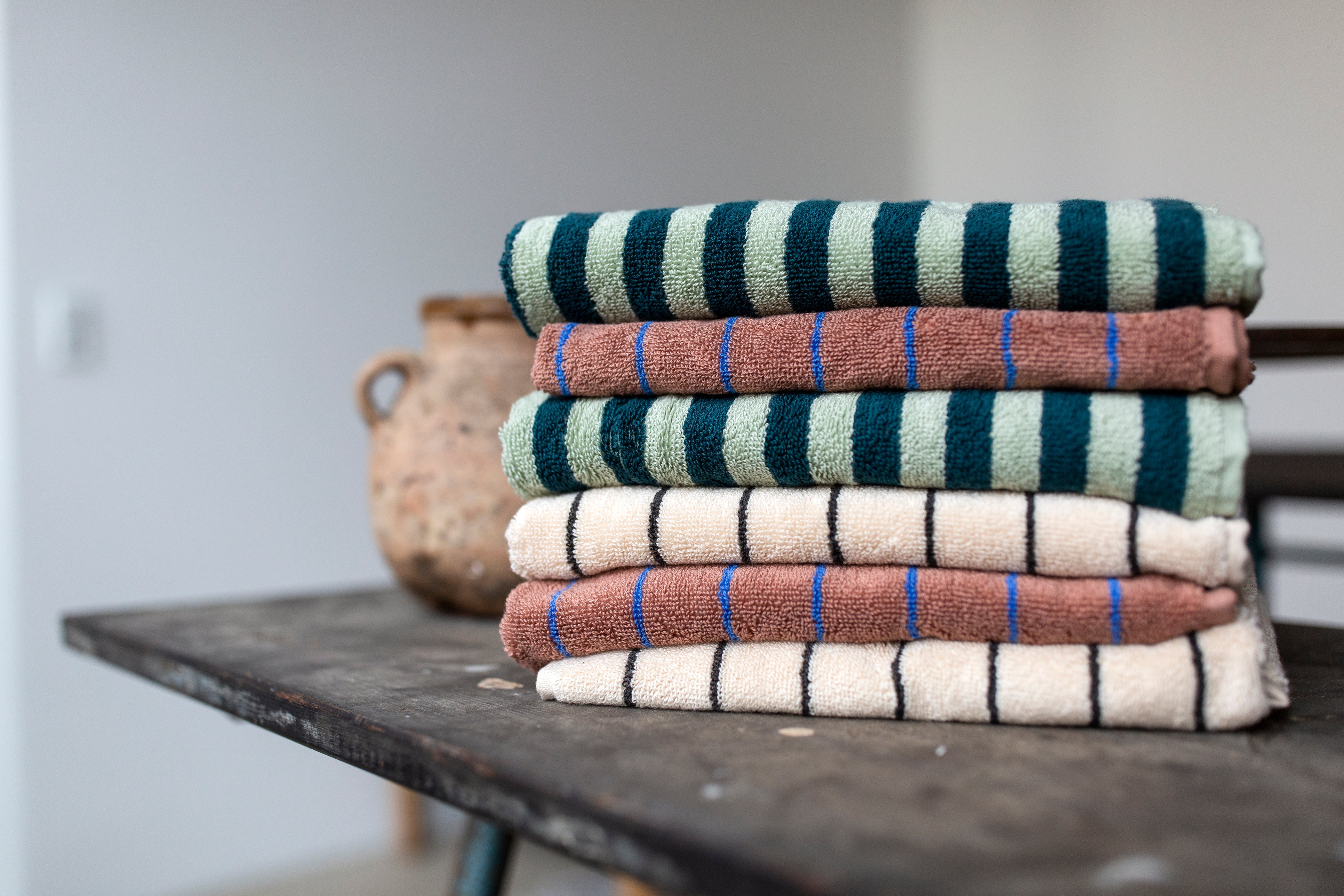 Naram Baby Towel, sea foam & deep teal