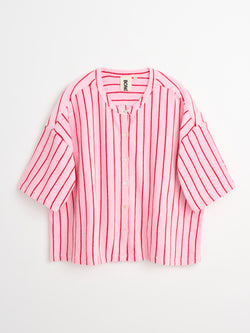 Naram Oversized Shirt, baby pink & ski patrol