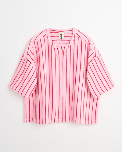 Naram Oversized Shirt, baby pink & ski patrol