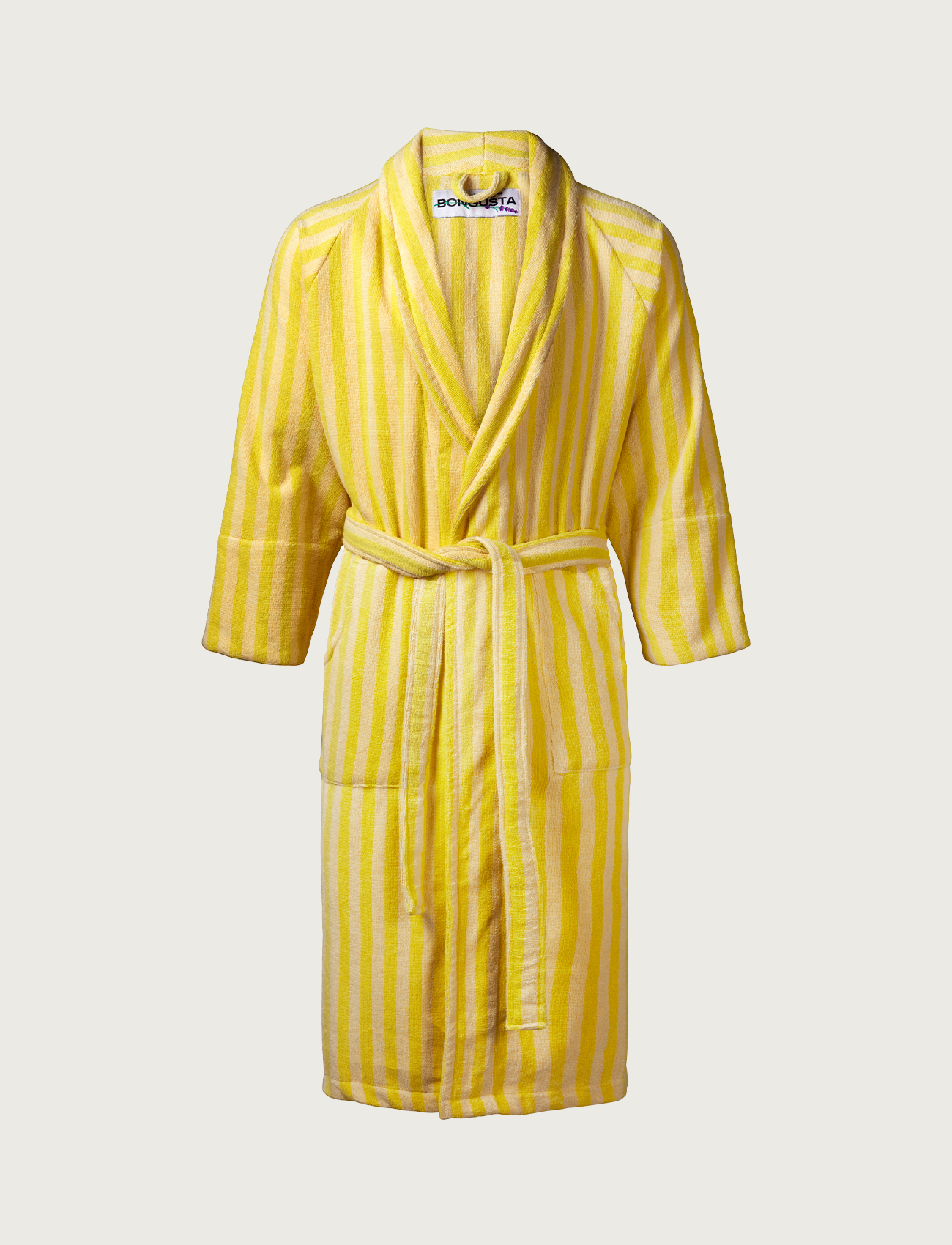 Naram Bathrobe, pristine & neon yellow