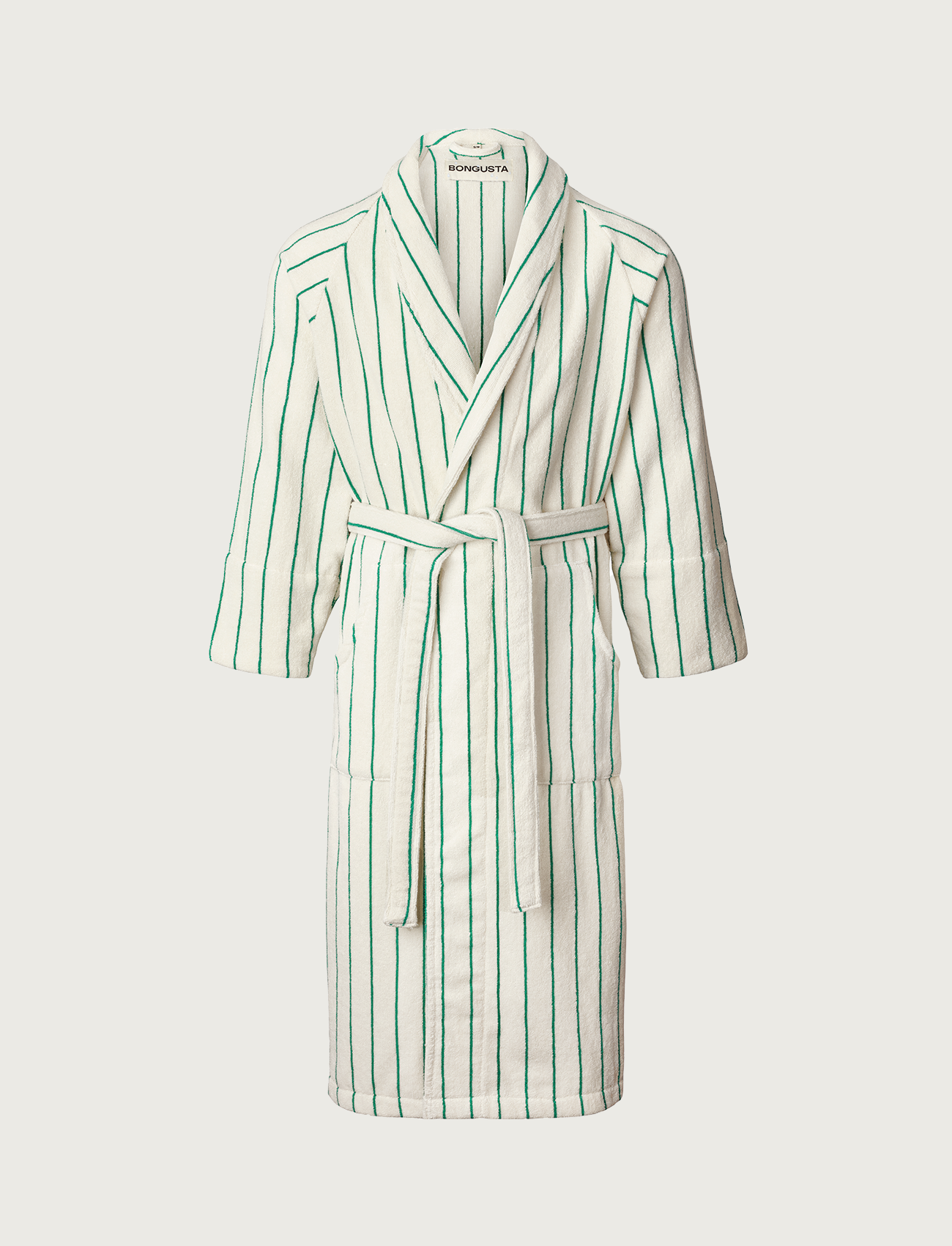 Naram Bathrobe, pure white & grass