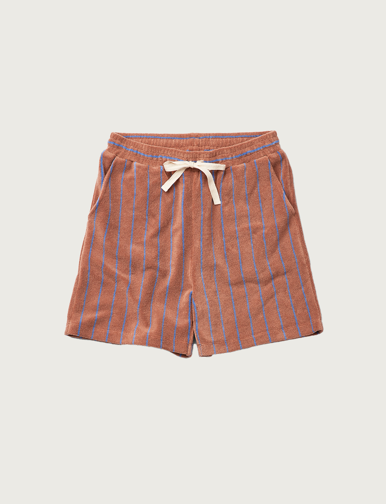 Naram Shorts, camel & ultramarine blue