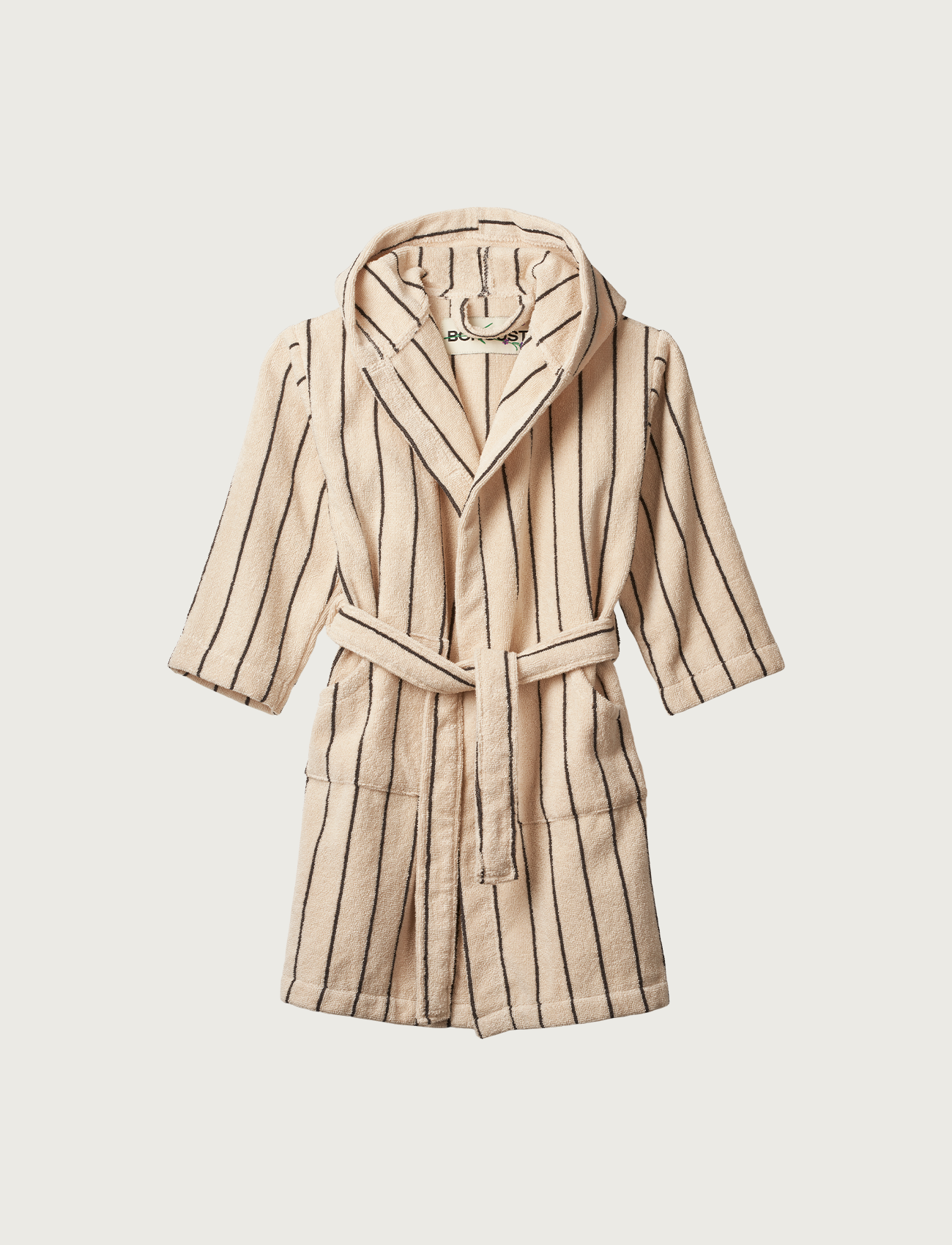 Naram Kids Bathrobe, creme & ink