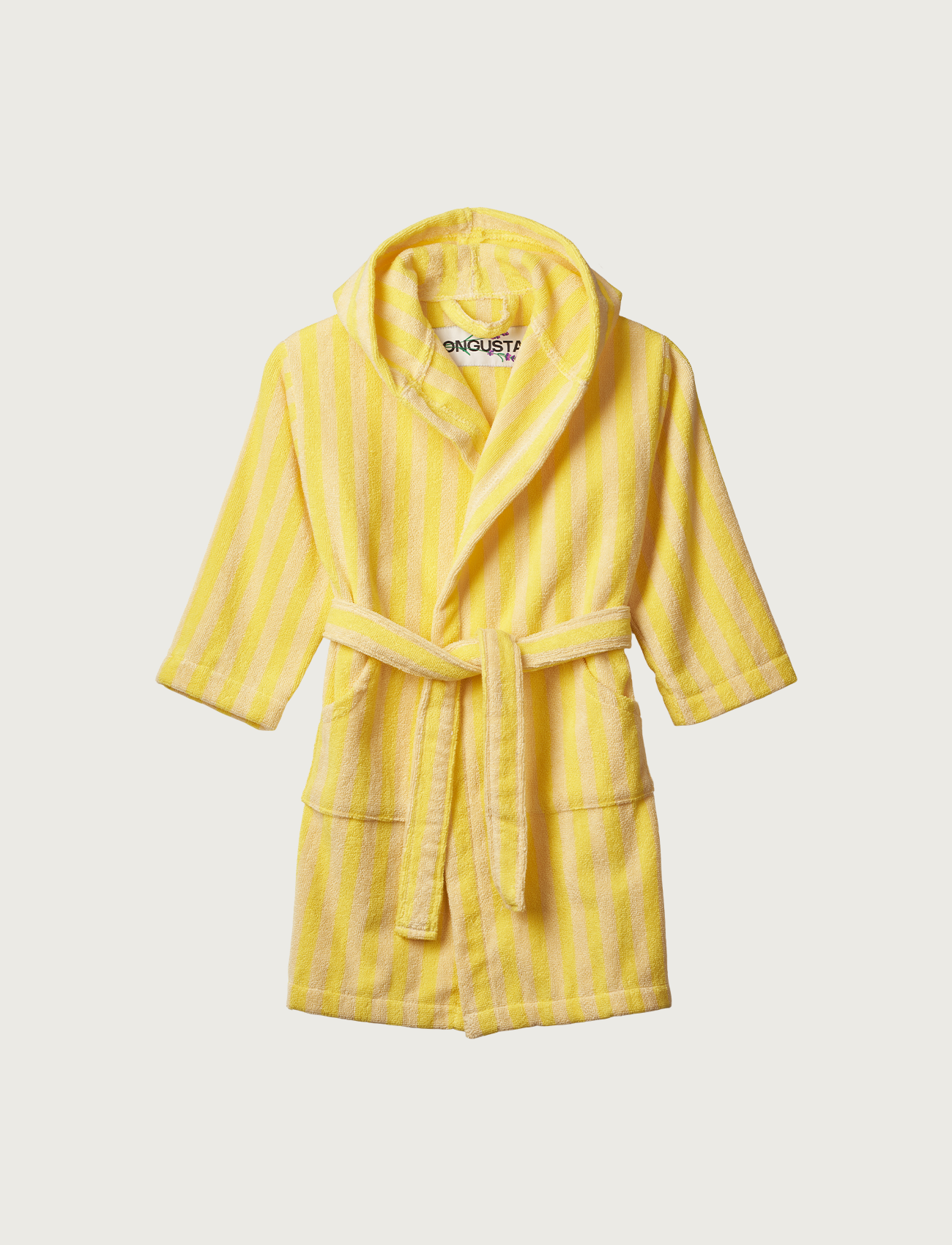 Naram Kids Bathrobe, pristine & neon yellow