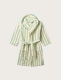 Naram Kids Bathrobe, pure white & grass