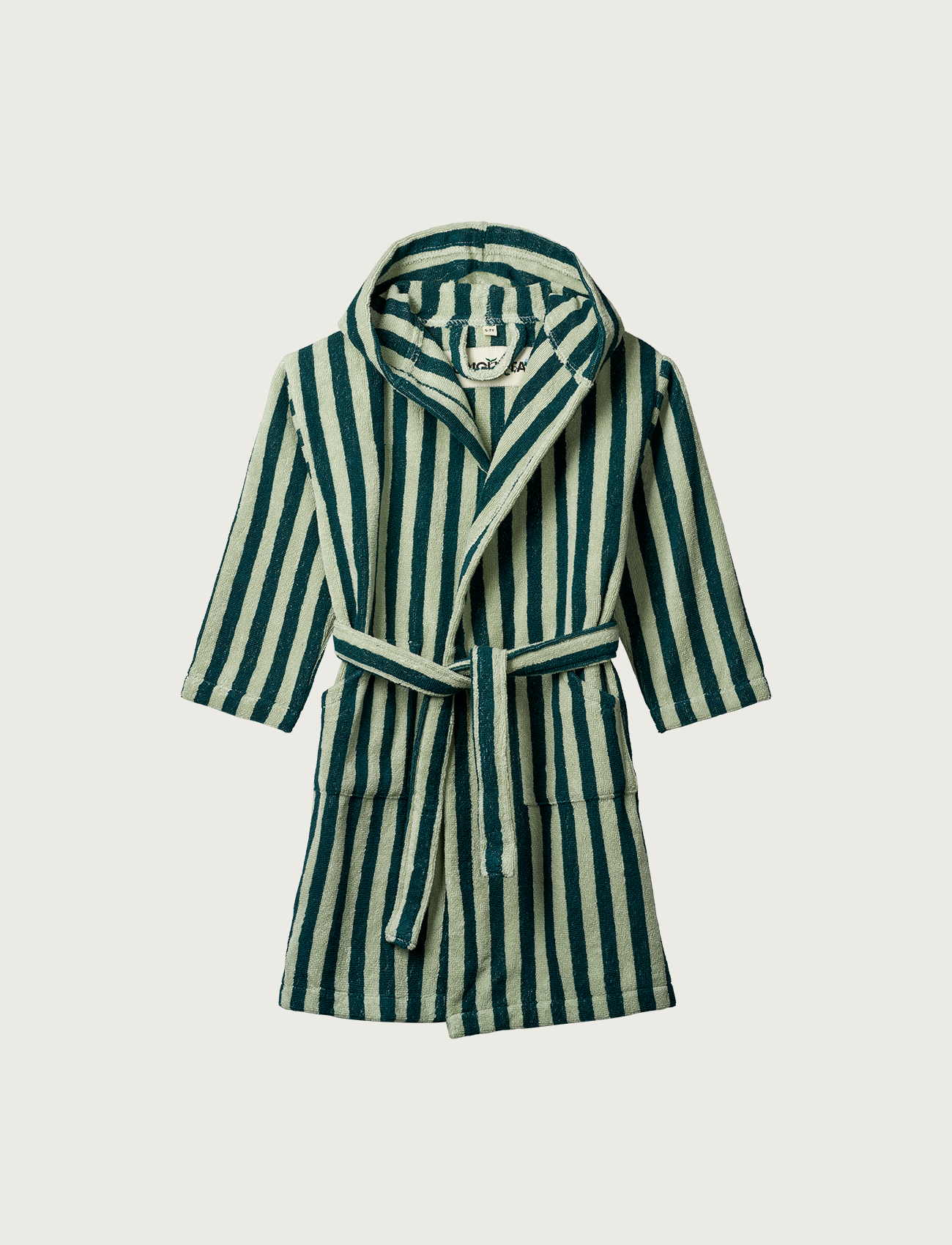 Naram Kids Bathrobe, sea foam & deep teal