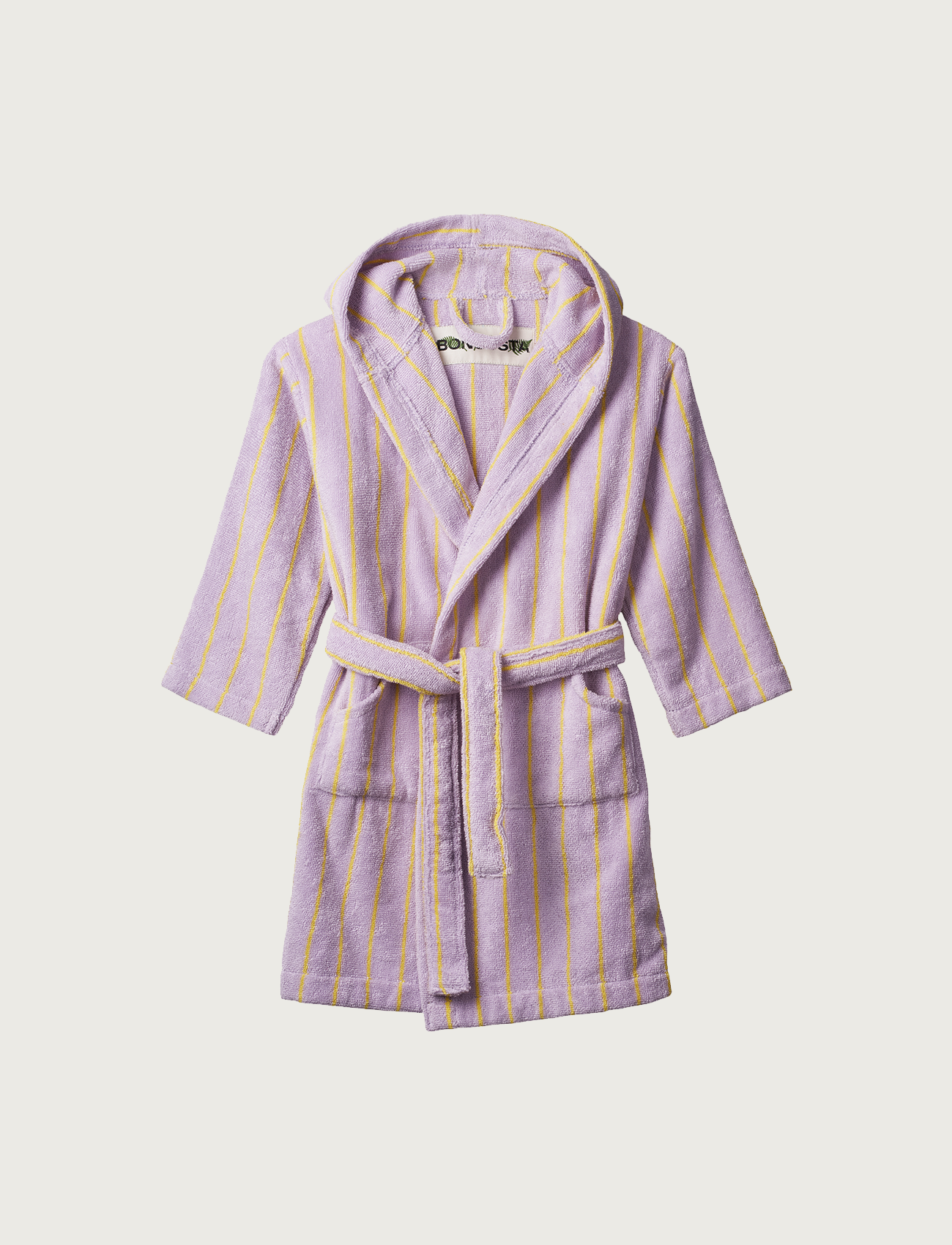Naram Kids Bathrobe, lilac & neon yellow