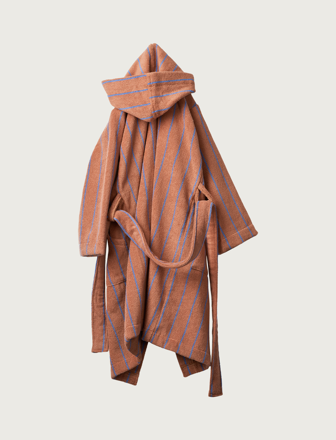 Naram Kids Bathrobe, camel & ultramarine