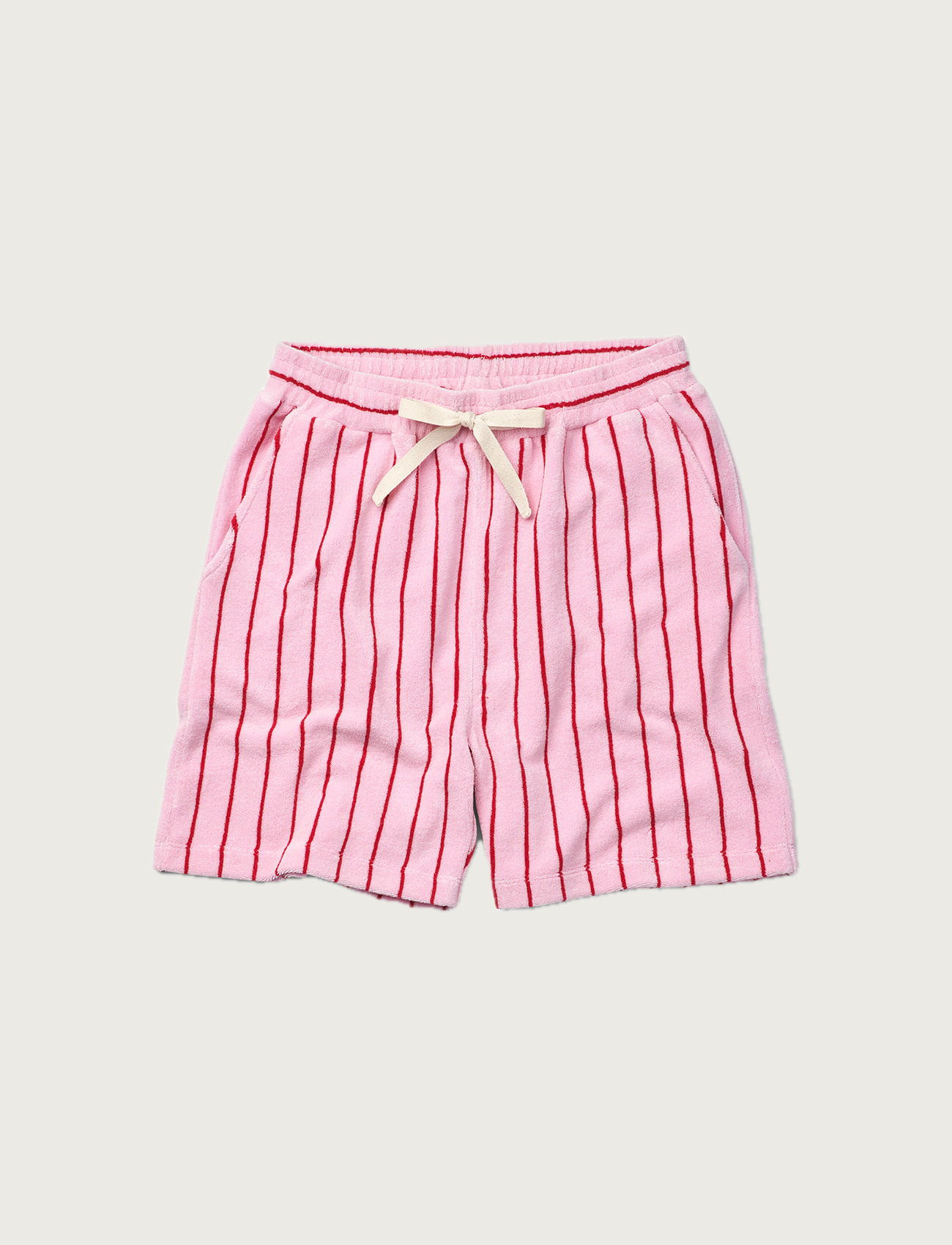 Naram Shorts, baby pink & ski patrol red