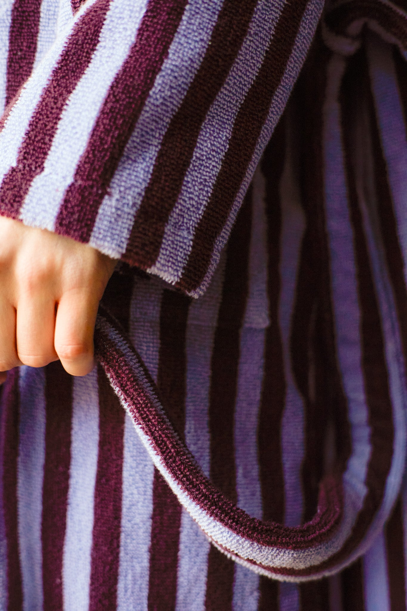 Naram Bathrobe, wine & lavender blue