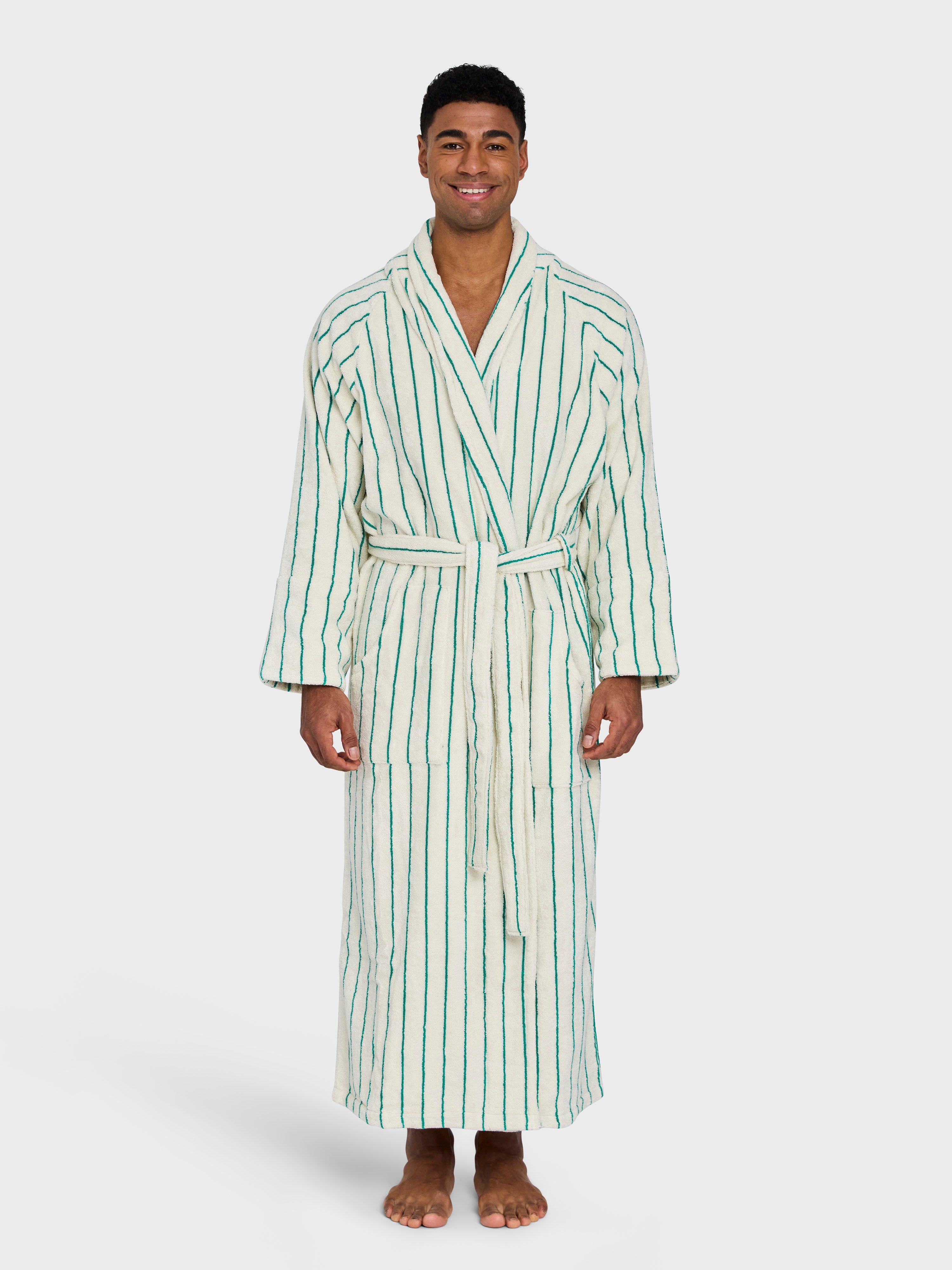 Naram Bathrobe, pure white & grass