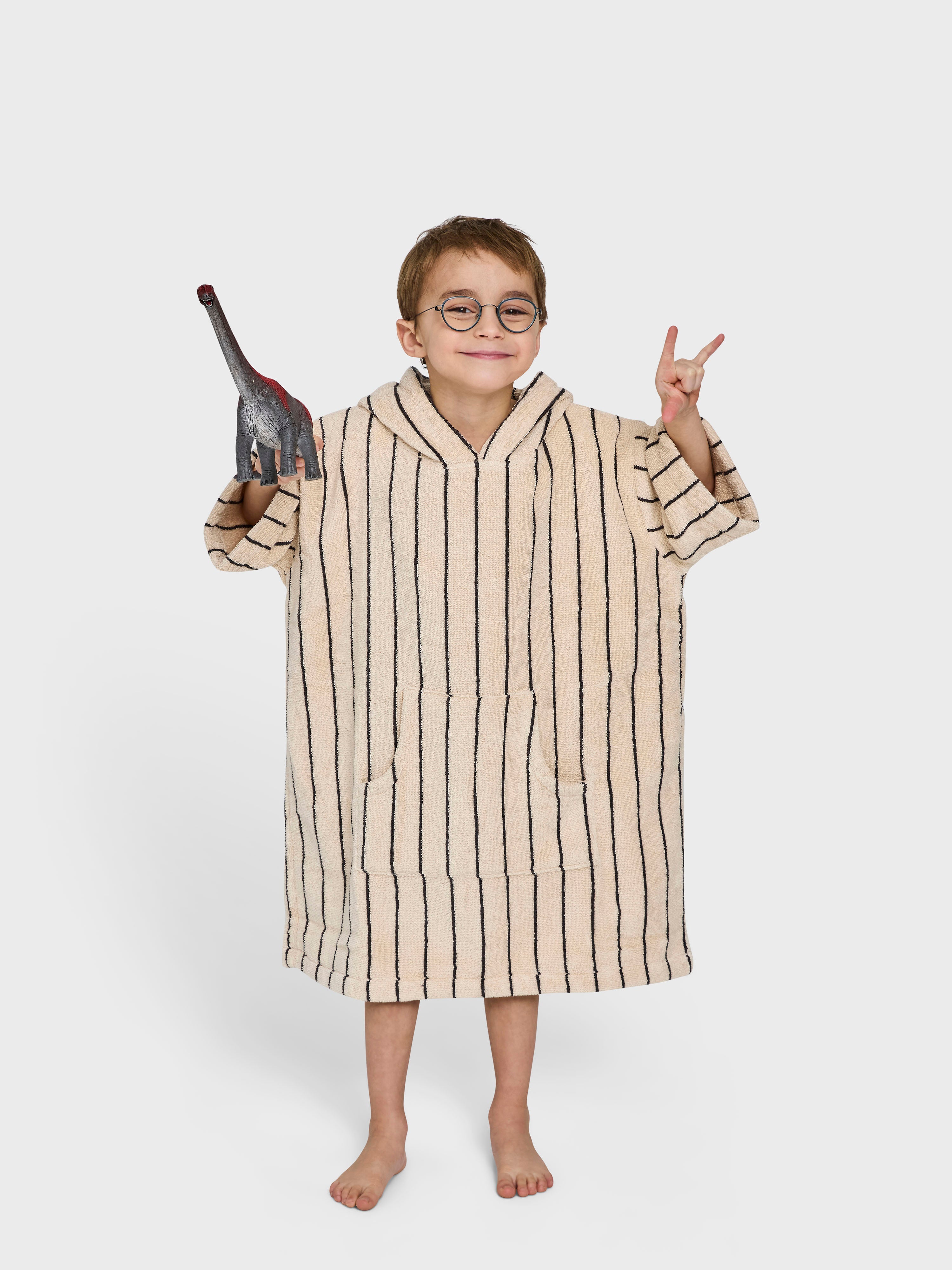 Naram Kids Poncho, creme & ink
