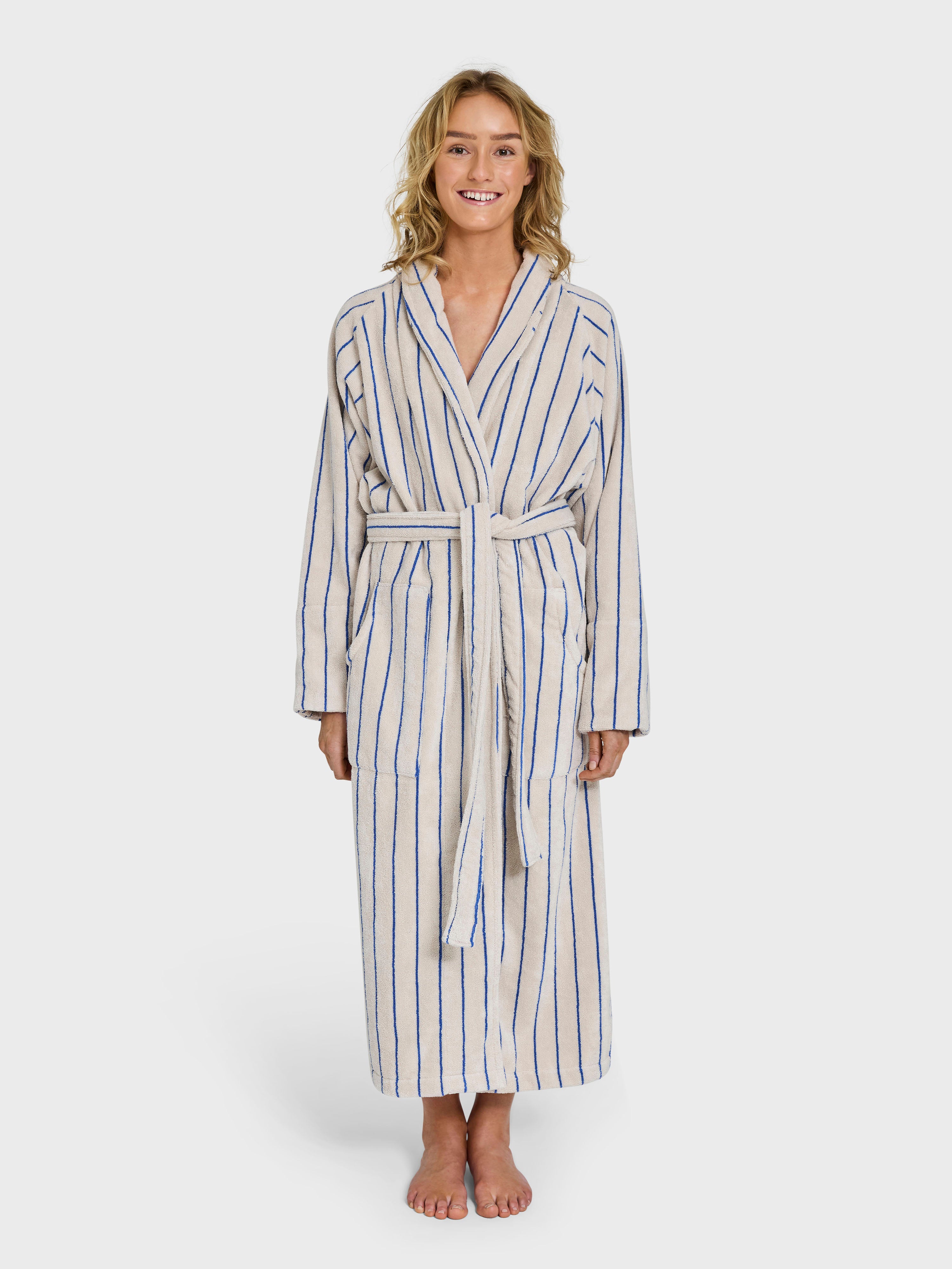 Naram Bathrobe, moonbeam & ultramarine