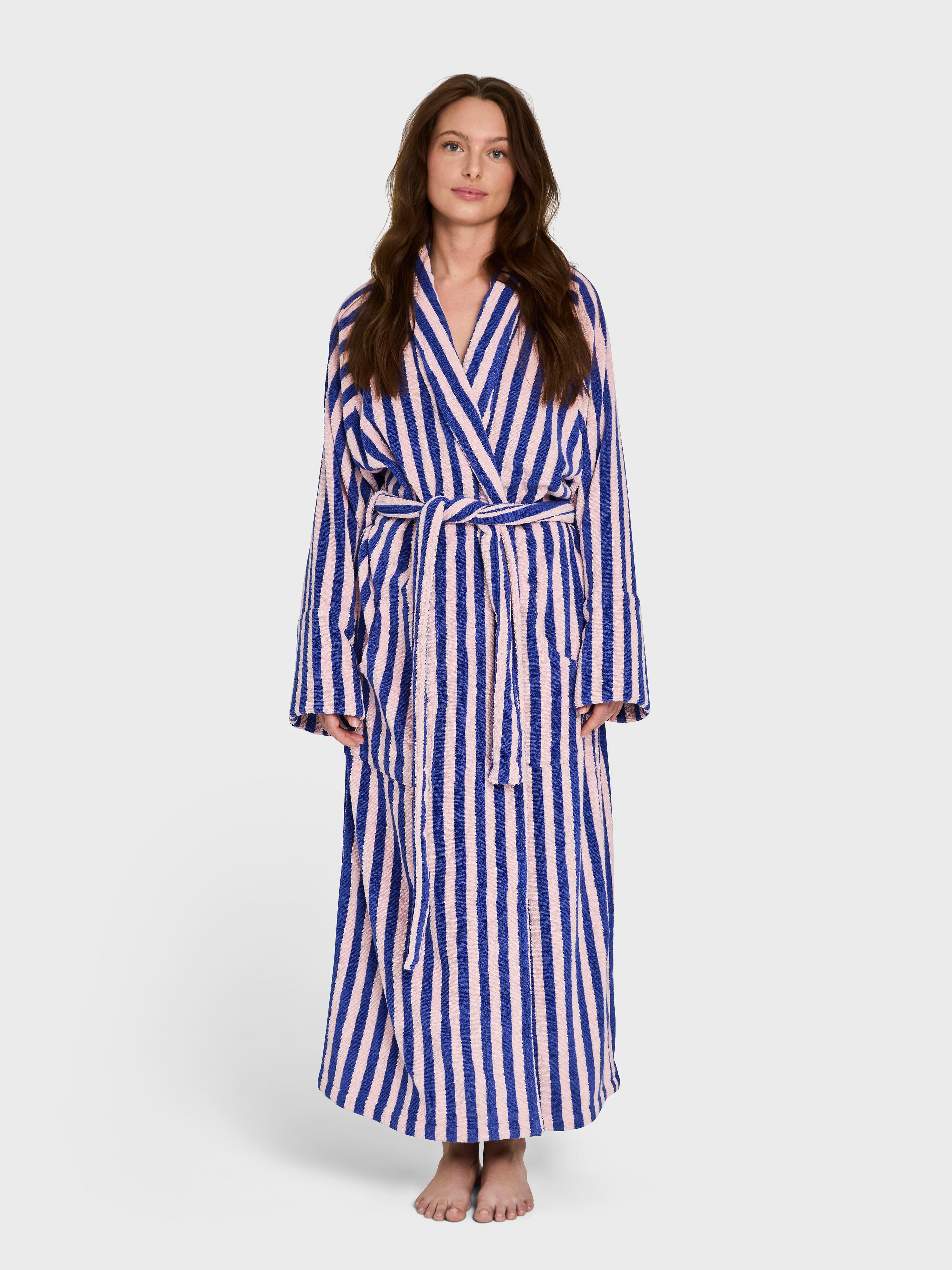 Naram Bathrobe, dazzling blue & rose