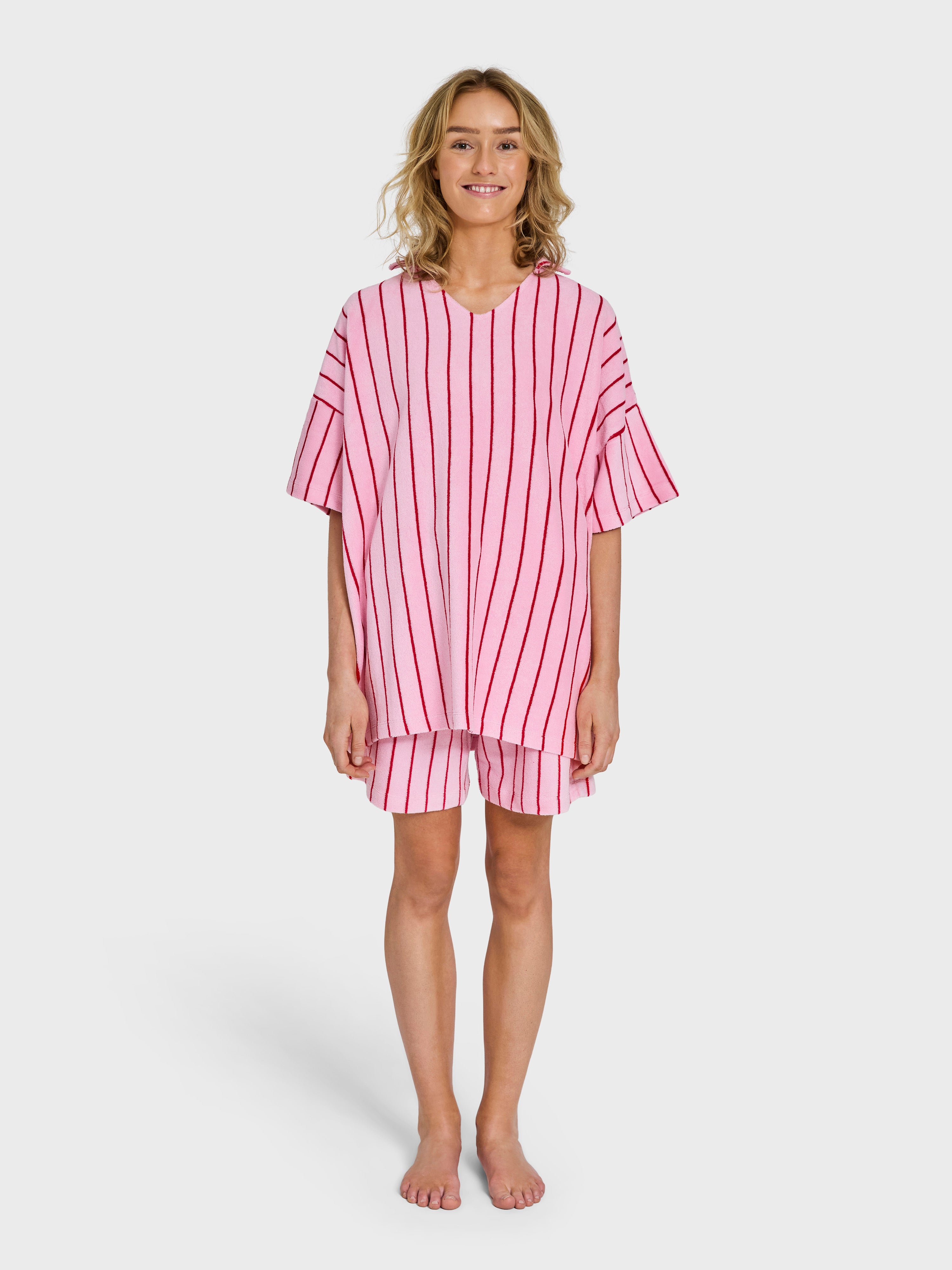 Naram Collar Tee, baby pink & ski patrol