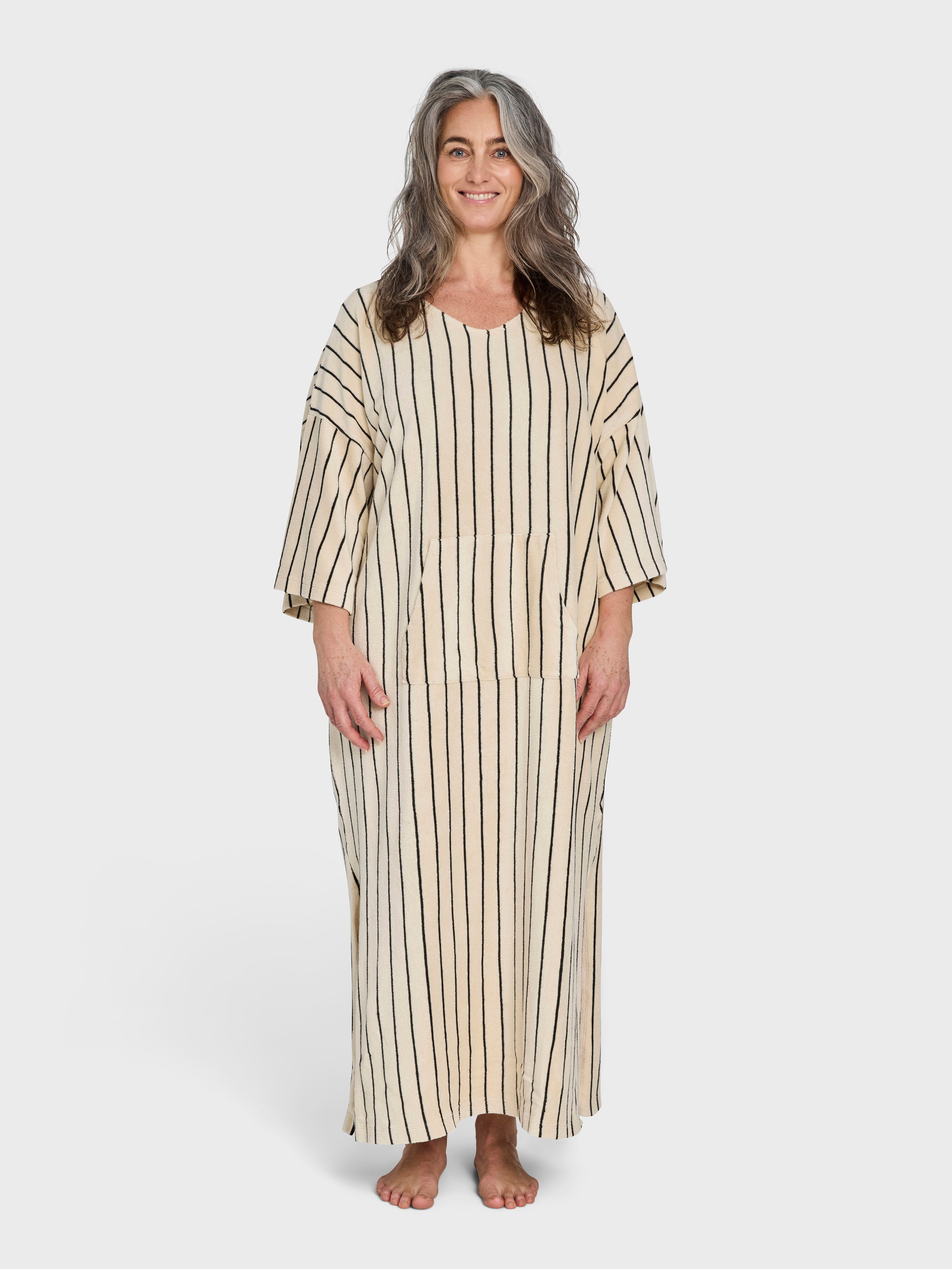 Naram Kaftan Dress, creme & ink