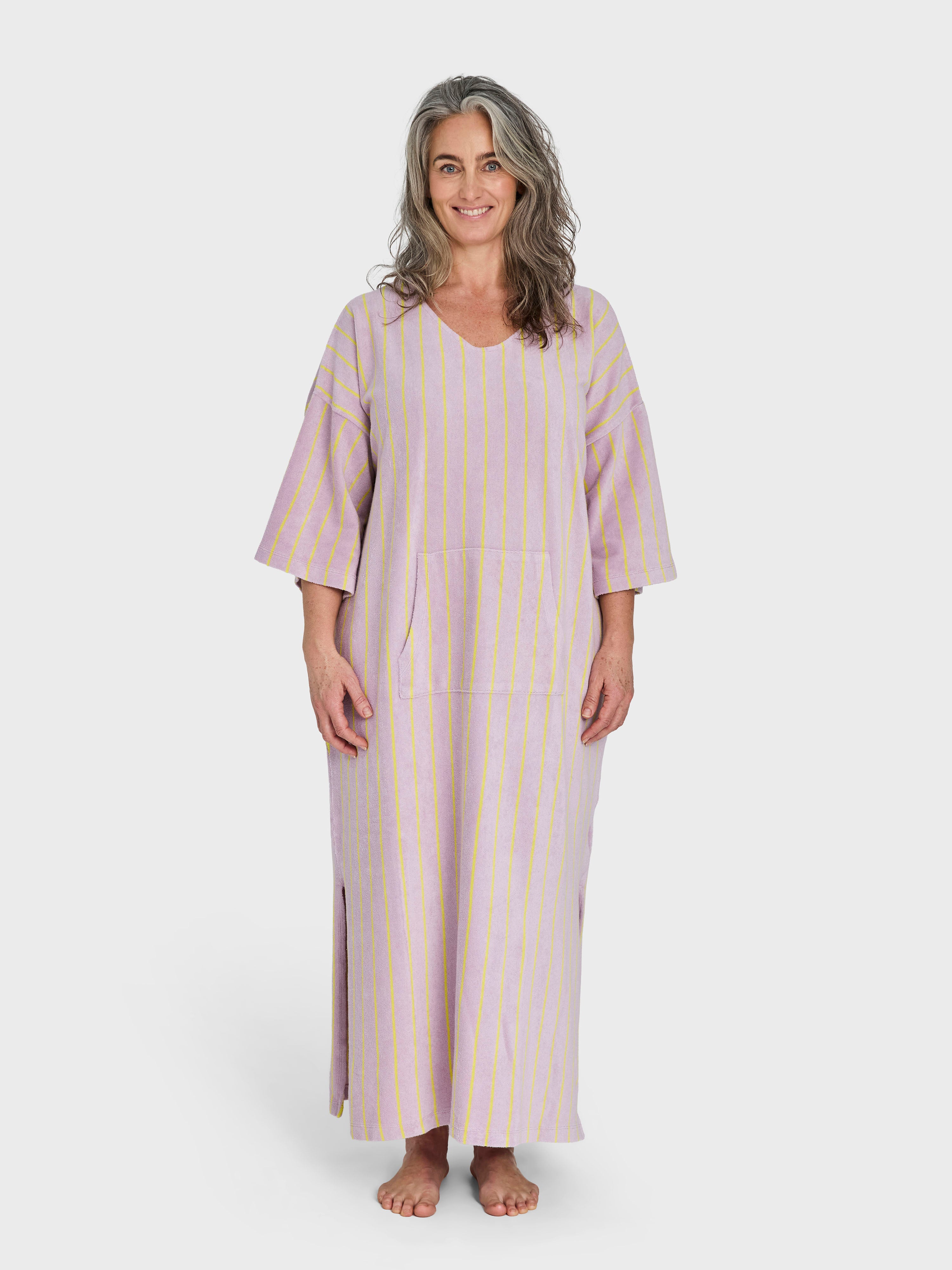 Naram Kaftan Dress, lilac & neon yellow