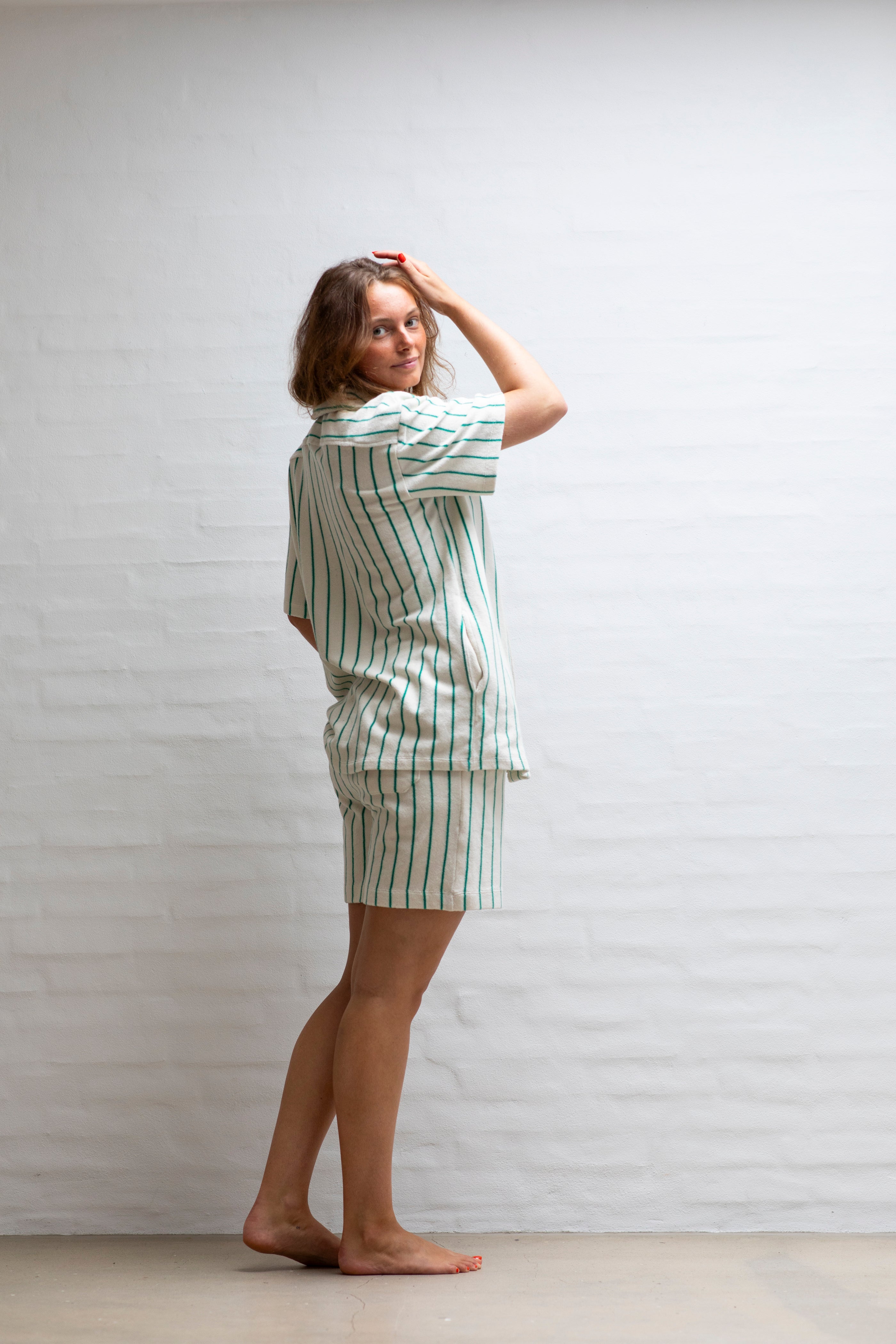 Naram Shirt, pure white & grass