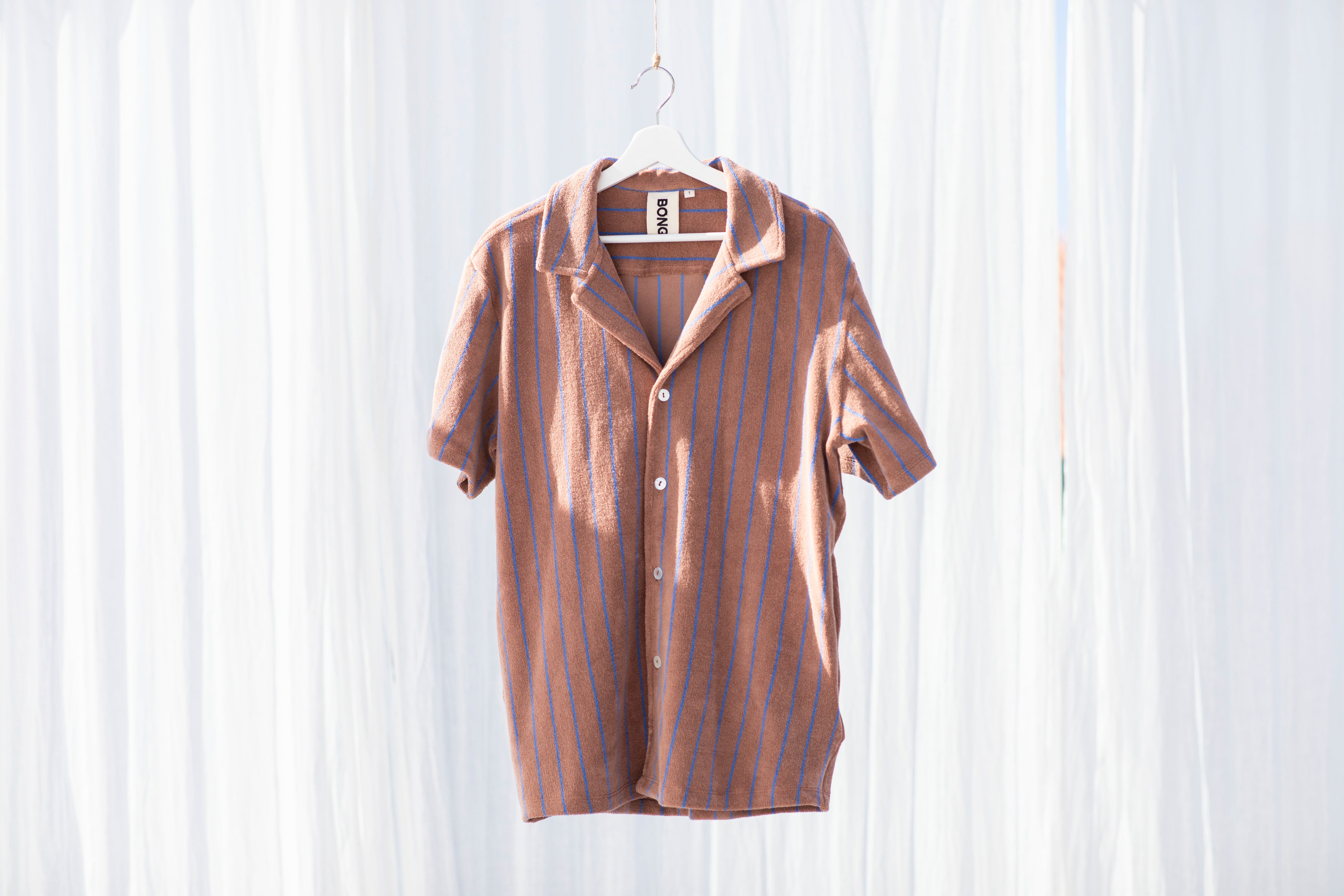 Naram Shirt, camel & ultramarine