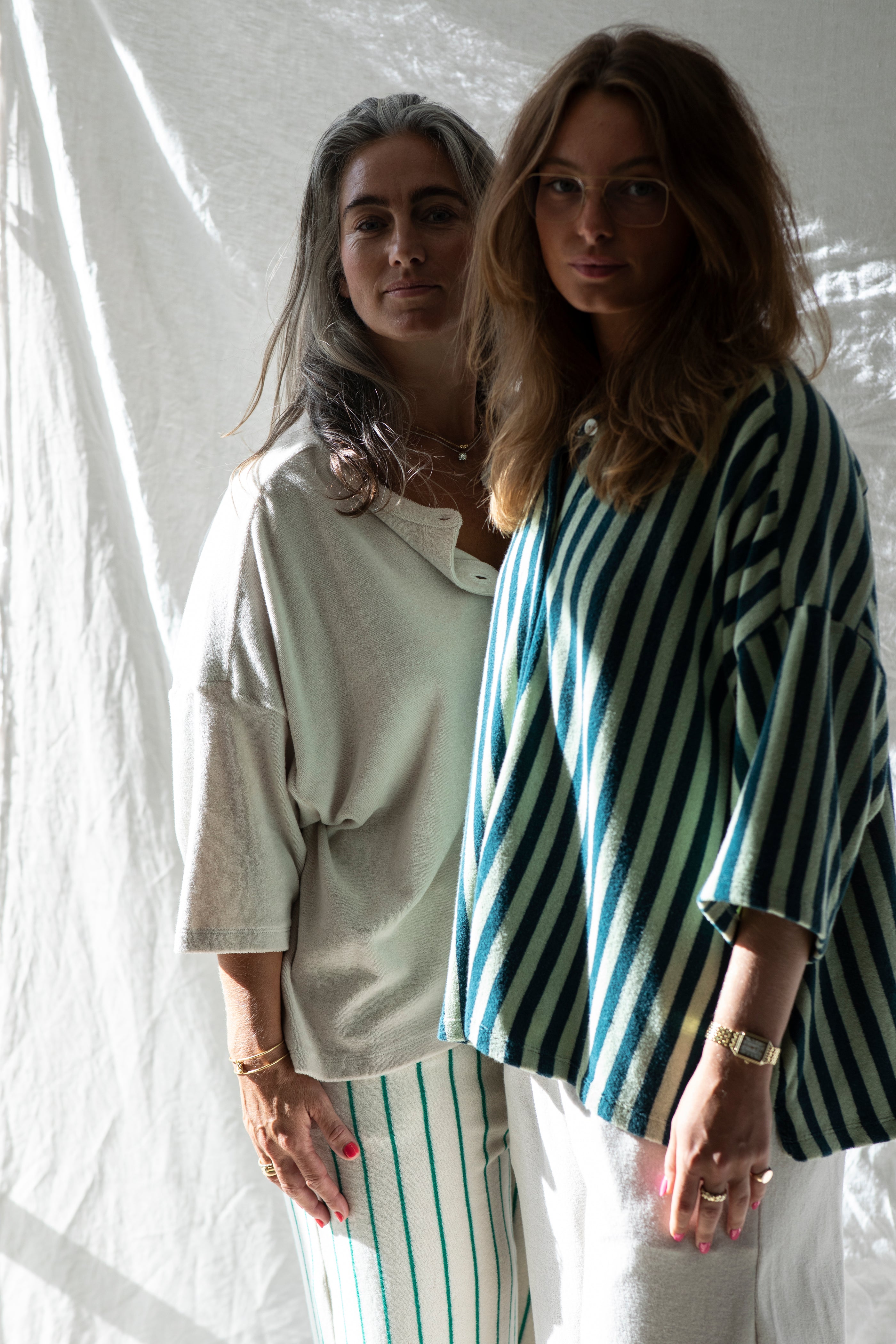 Naram Oversized Shirt, sea foam & deep teal