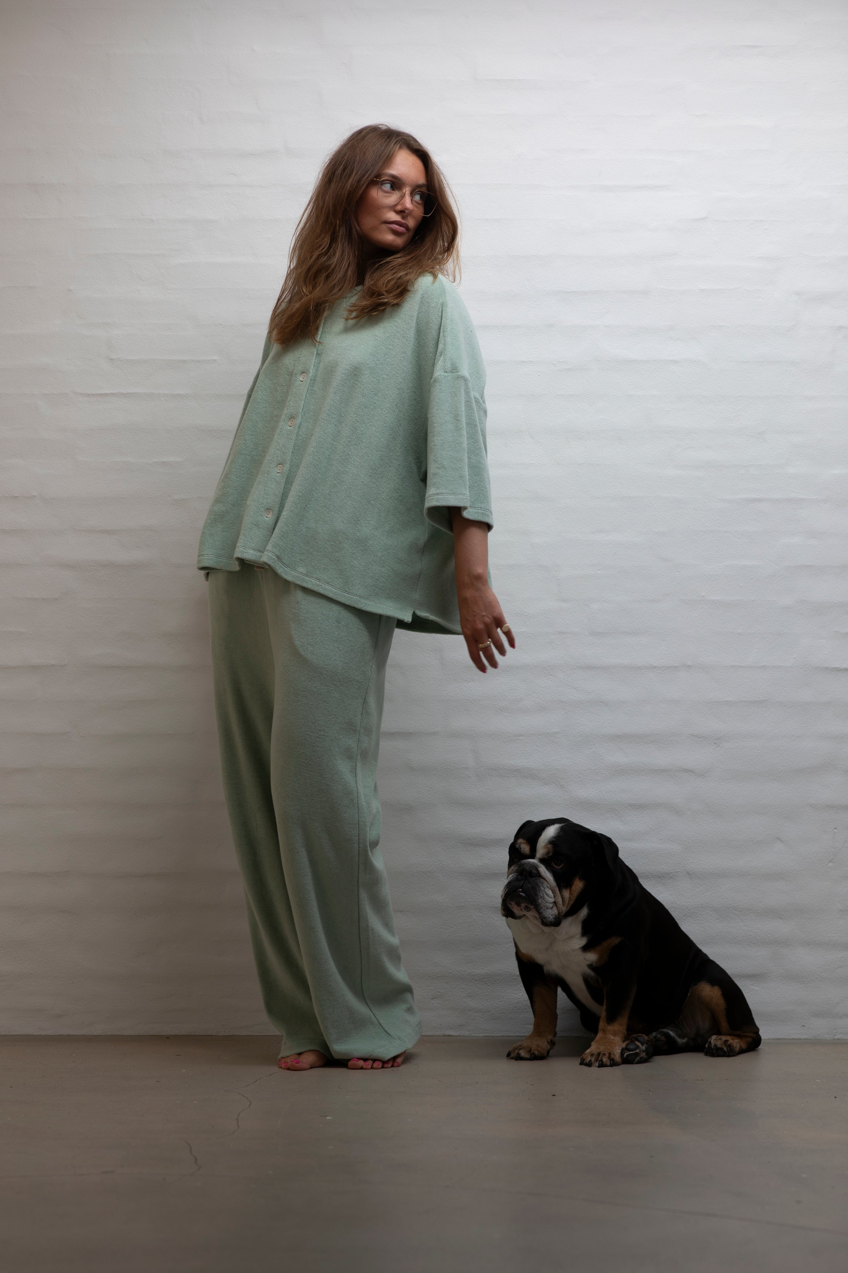 Naram Oversize Skjorte, silver sage