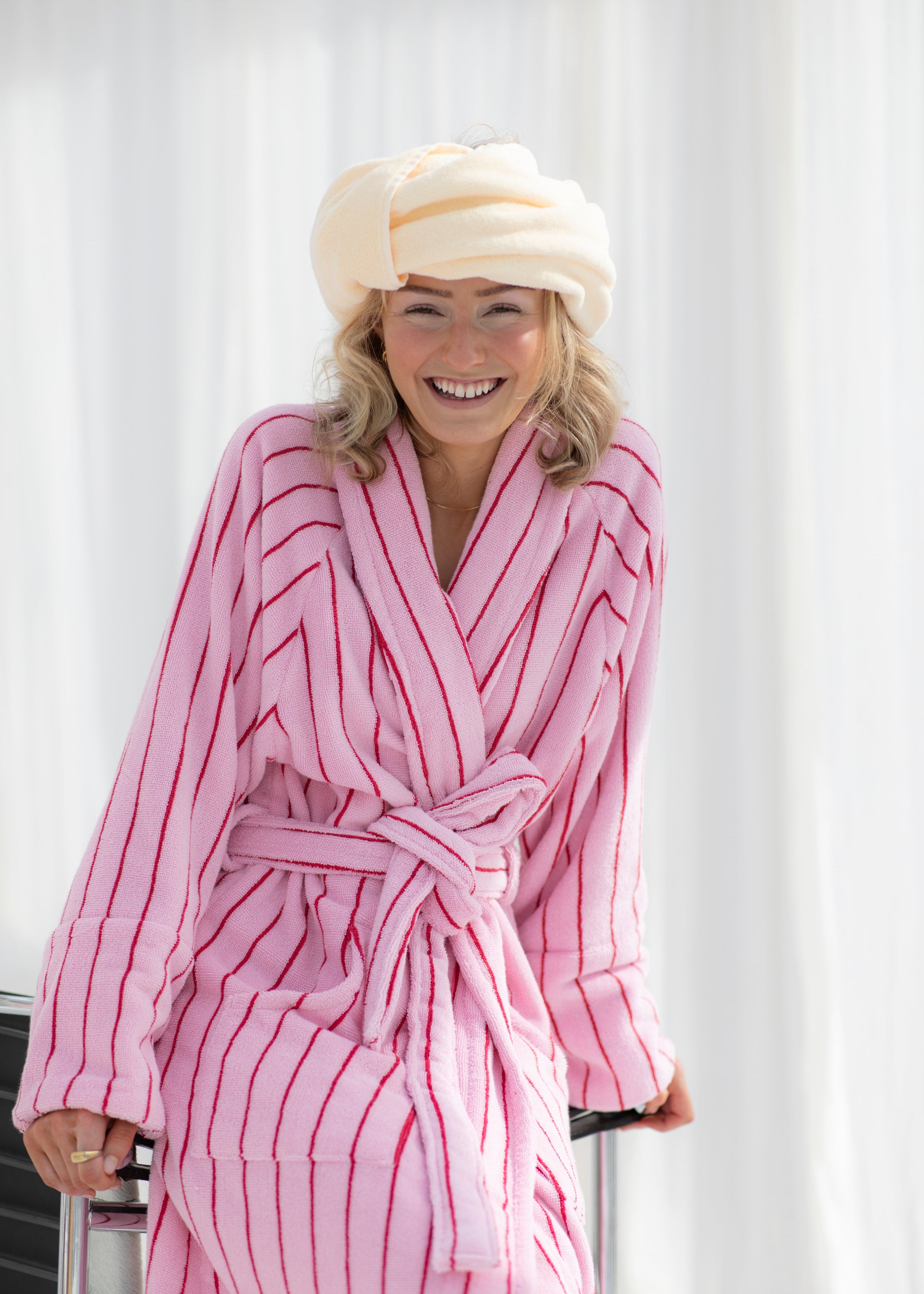 Naram Bathrobe, baby pink & ski patrol