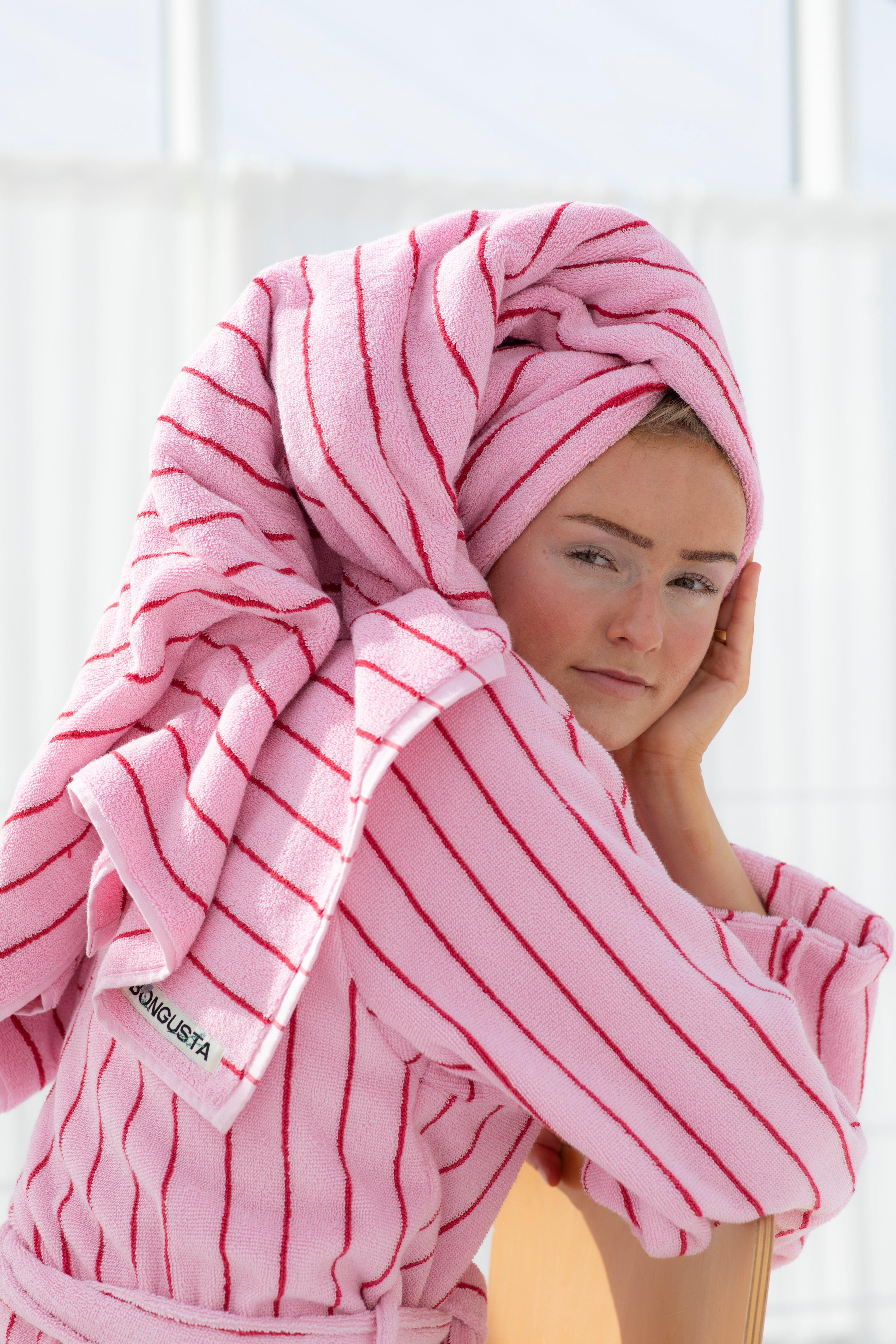Naram Towels, baby pink & ski patrol