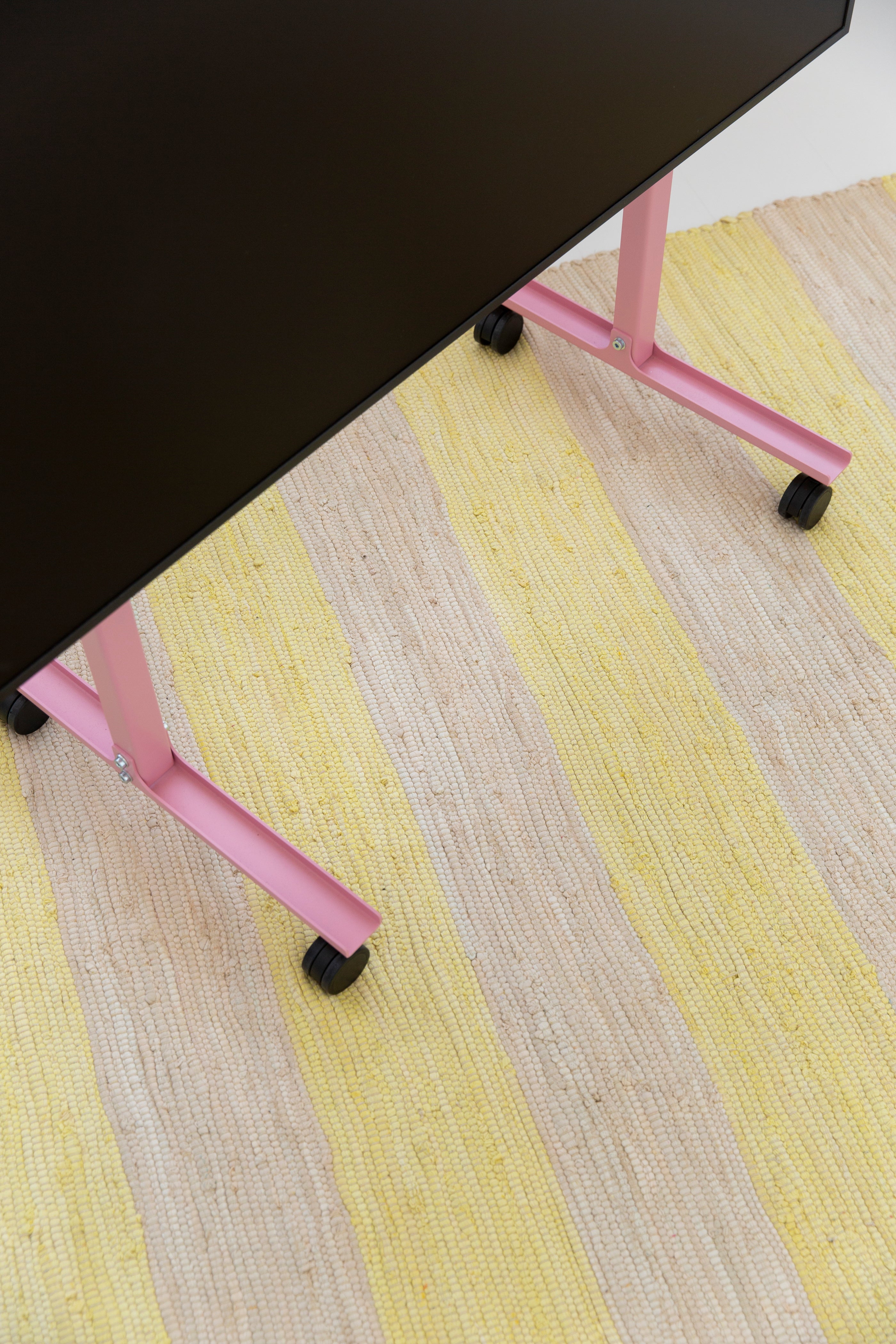 Chindi Rug, neon yellow & creme