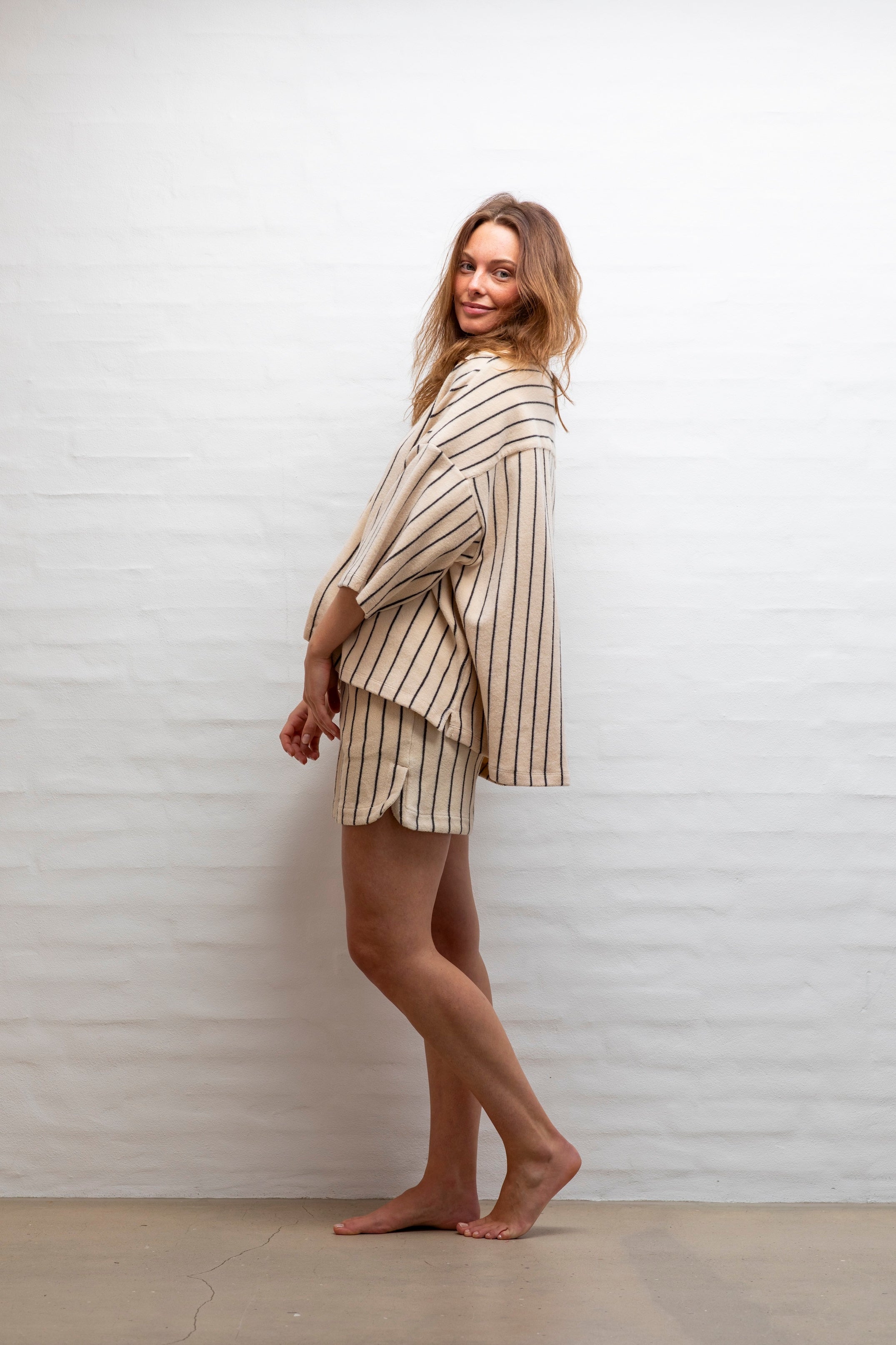 Naram Gym Shorts, creme & ink