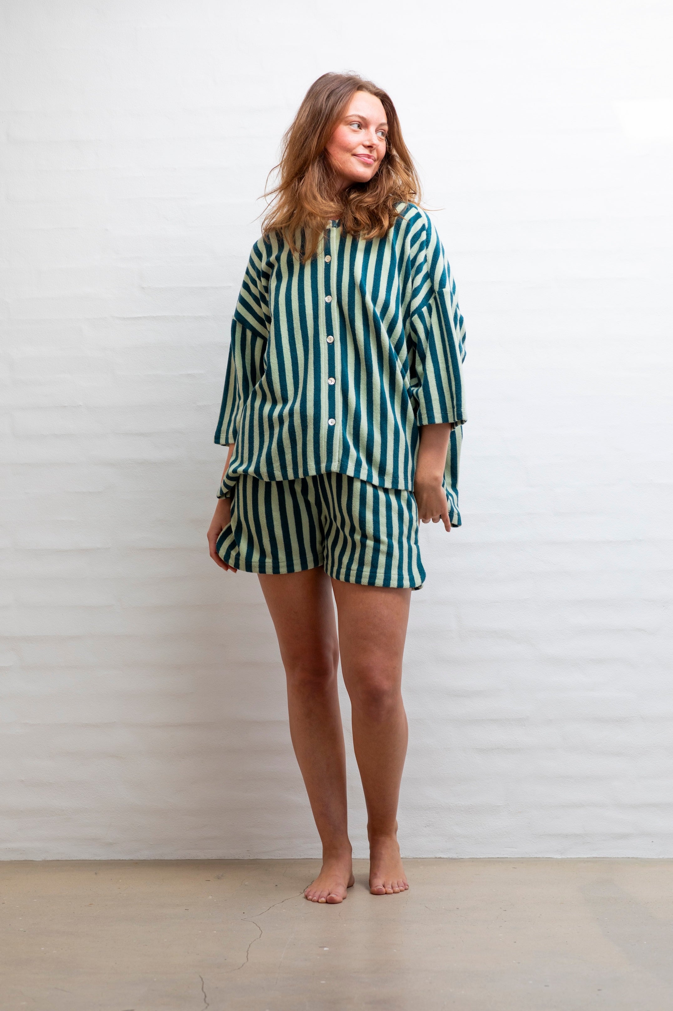 Naram Gym Shorts, sea foam & deep teal