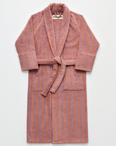 Naram Bathrobe, camel & ultramarine