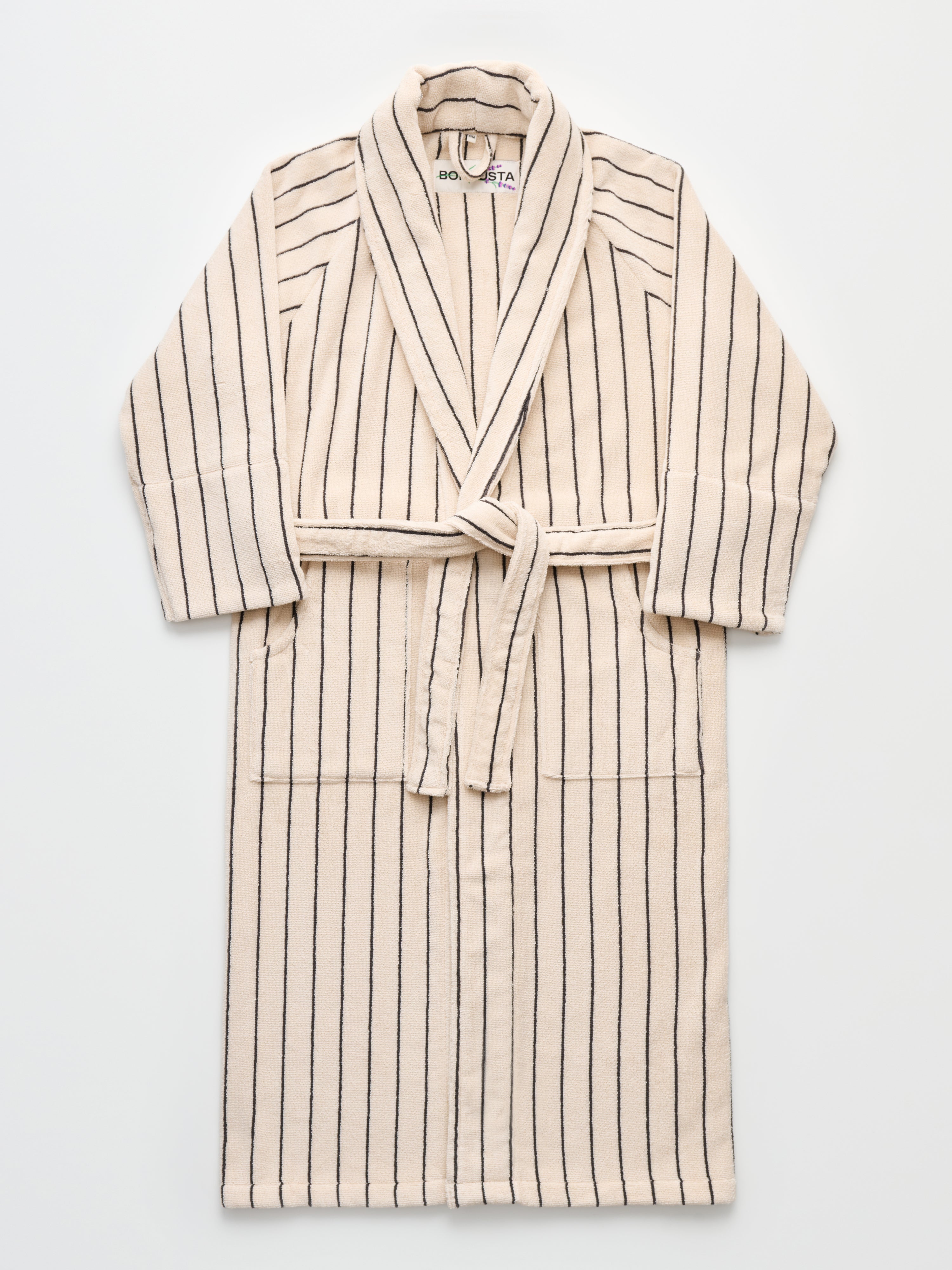 Naram Bathrobe, creme & ink
