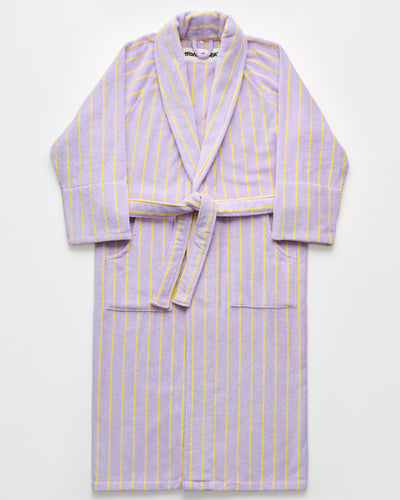 Naram Bathrobe, lilac & neon yellow