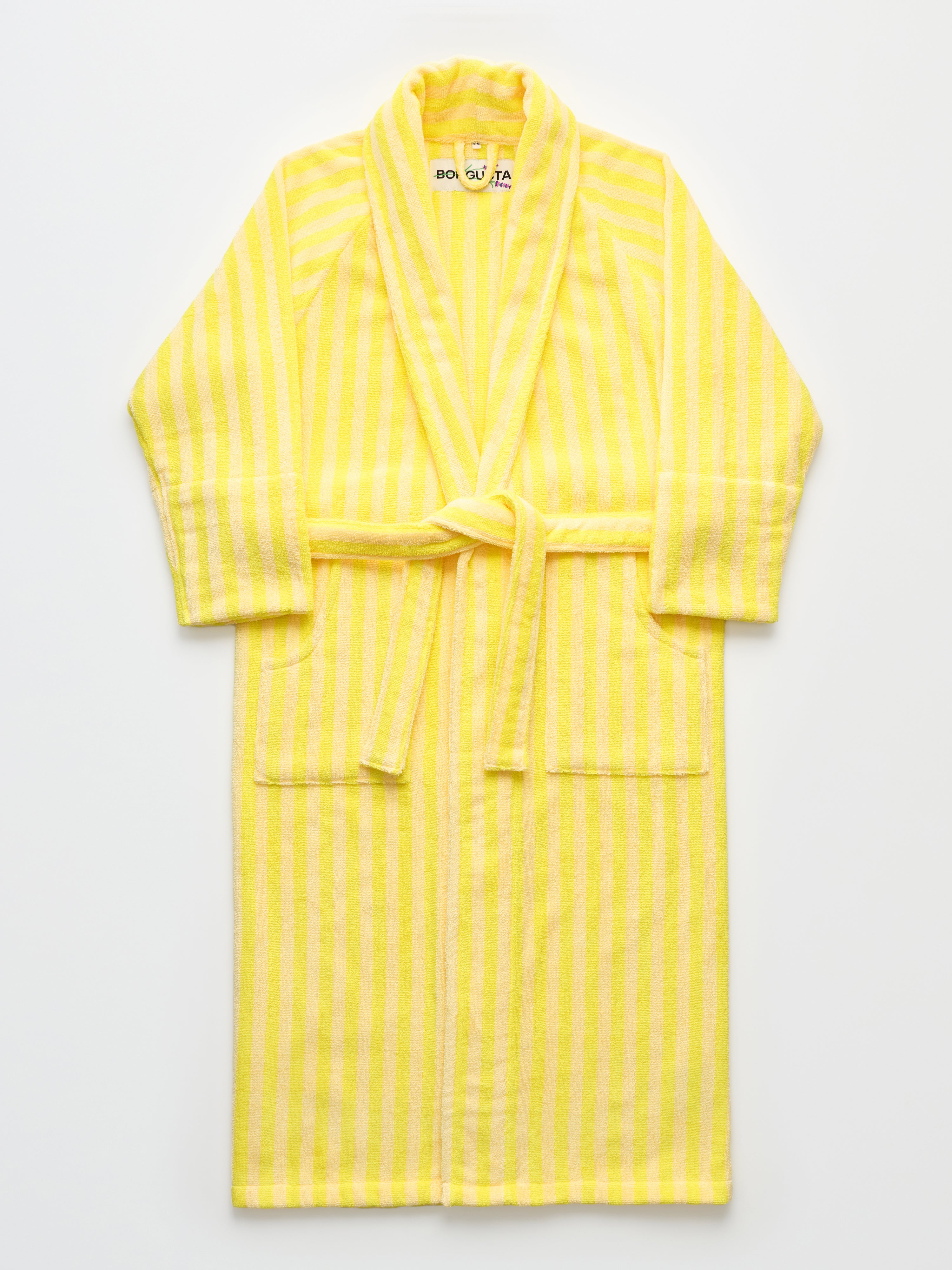 Naram Bathrobe, pristine & neon yellow