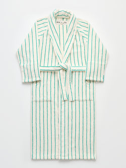 Naram Bathrobe, pure white & grass