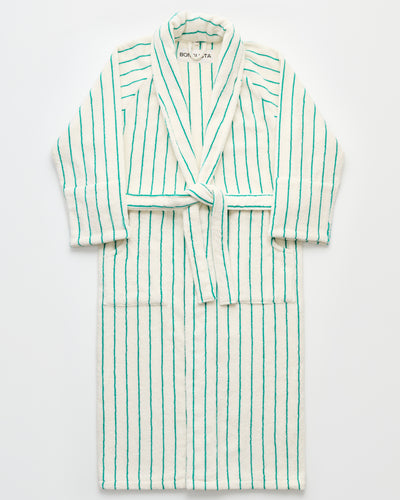 Naram Bathrobe, pure white & grass