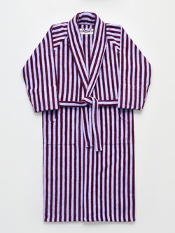 Naram Bathrobe, wine & lavender blue