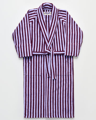 Naram Bathrobe, wine & lavender blue